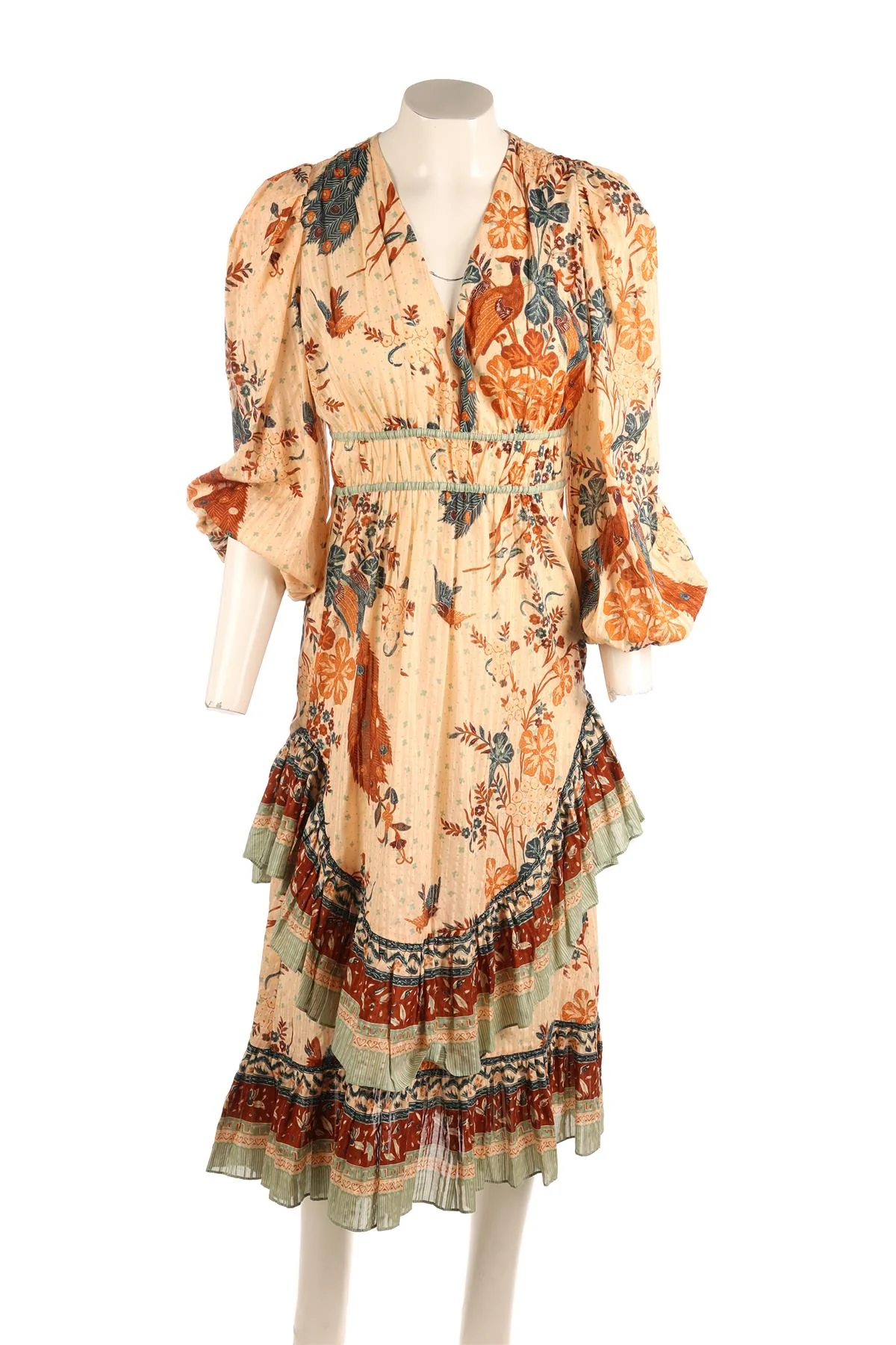ULLA JOHNSON MULTI COTTON MAXI DRESS US 4 UK 8 - Image 2