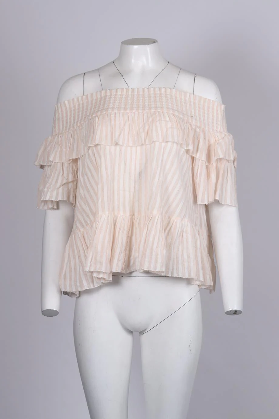 ULLA JOHNSON OFF THE SHOULDER COTTON TOP US 0 UK 4 - Image 2