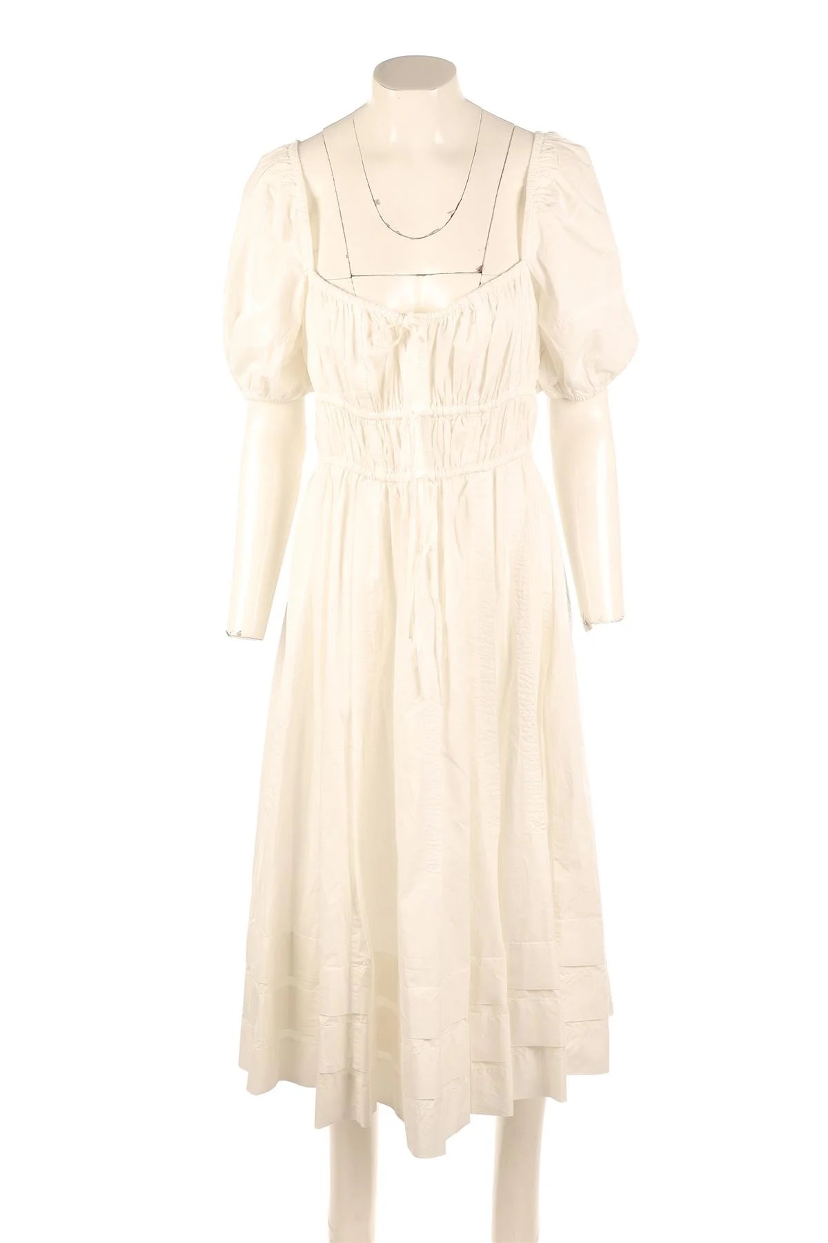 ULLA JOHNSON WHITE COTTON MAXI DRESS US 8 UK 12 - Image 2