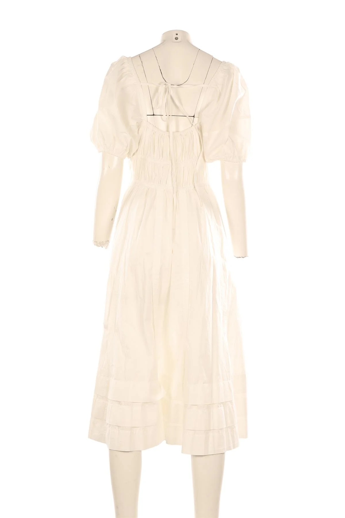 ULLA JOHNSON WHITE COTTON MAXI DRESS US 8 UK 12 - Image 4