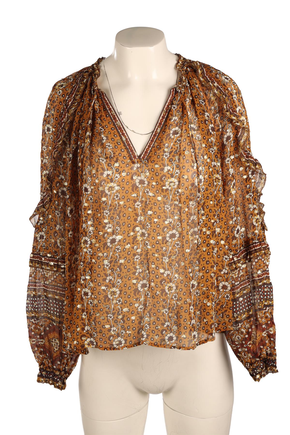 ULLA JOHNSON YELLOW SILK TOP US 2 UK 6 - Image 2