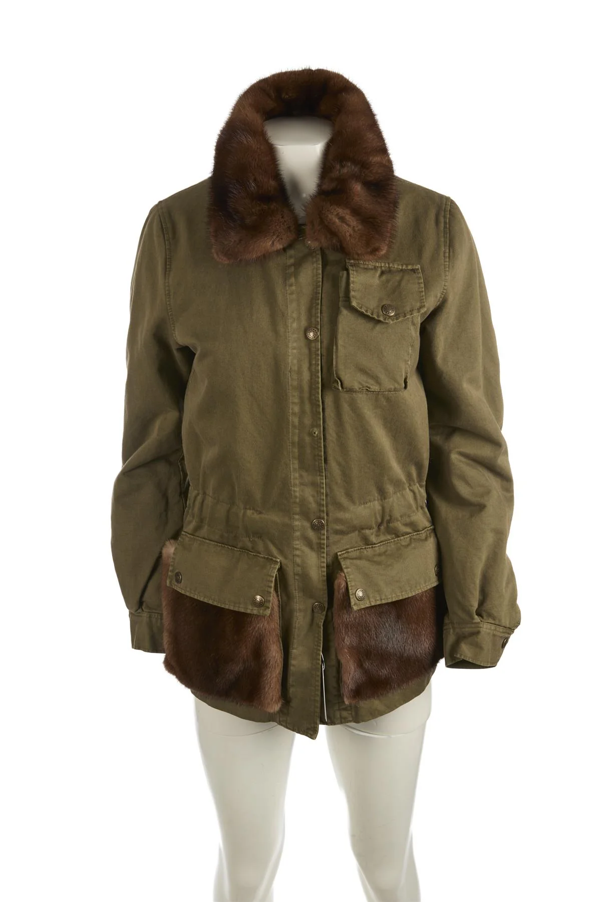 UNBRANDED GREEN MINK FUR AND COTTON JACKET MEDIUM - Image 2