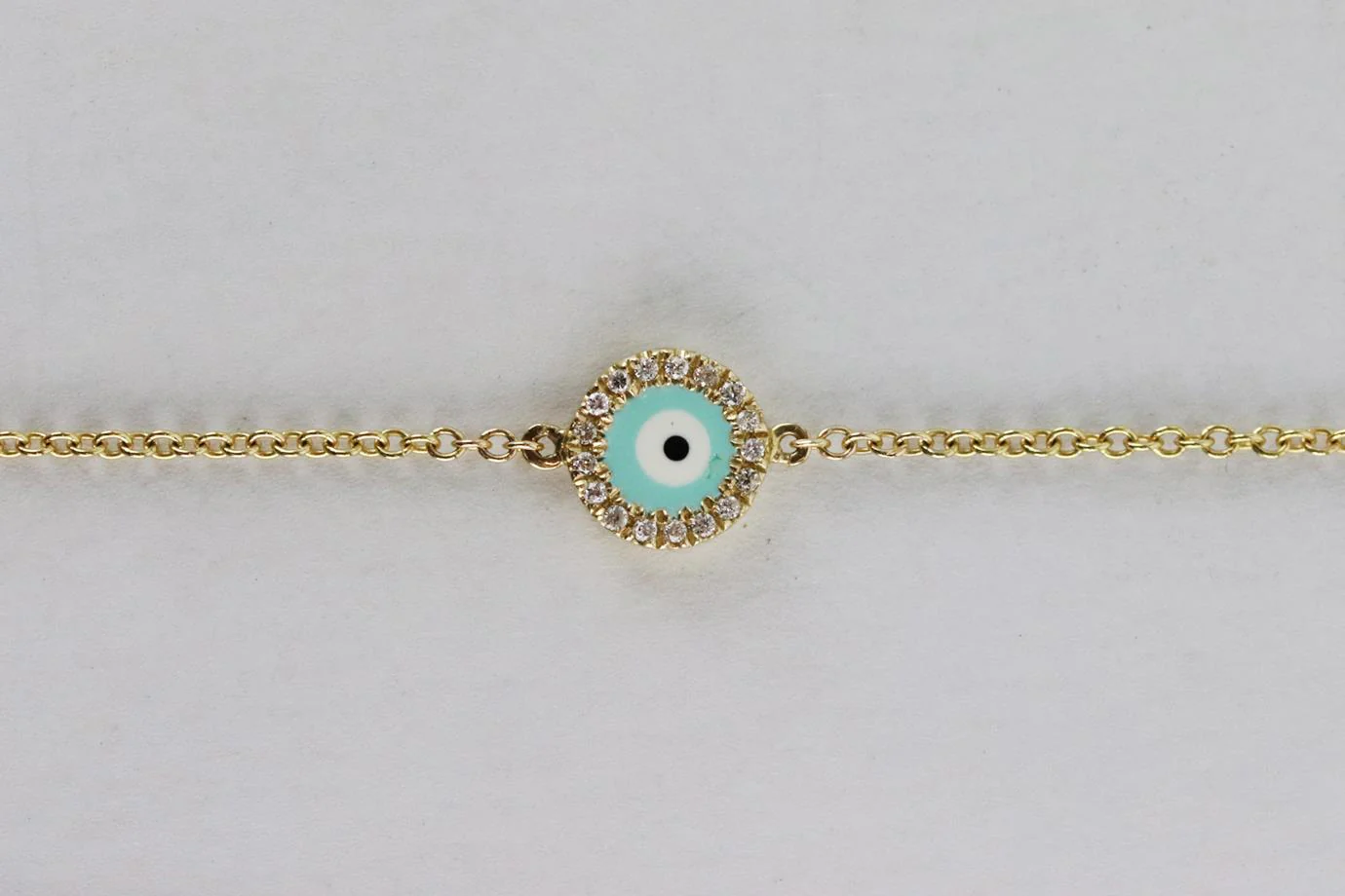 UNKNOWN BRAND EVIL EYE 14K YELLOW GOLD AND DIAMOND BRACELET - Image 4