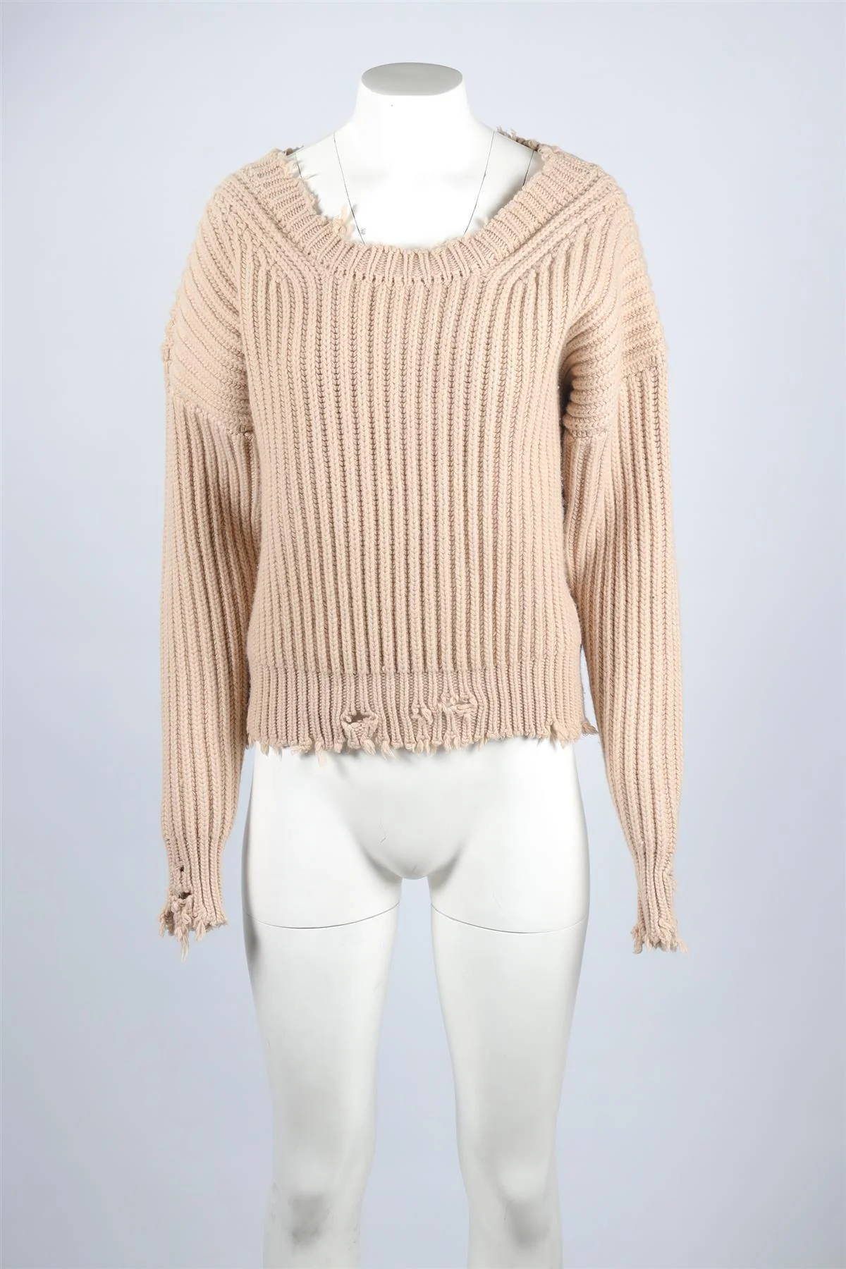 UNRAVEL BY BEN TAVERNITI TAN WOOL SWEATER XXSMALL - Image 2