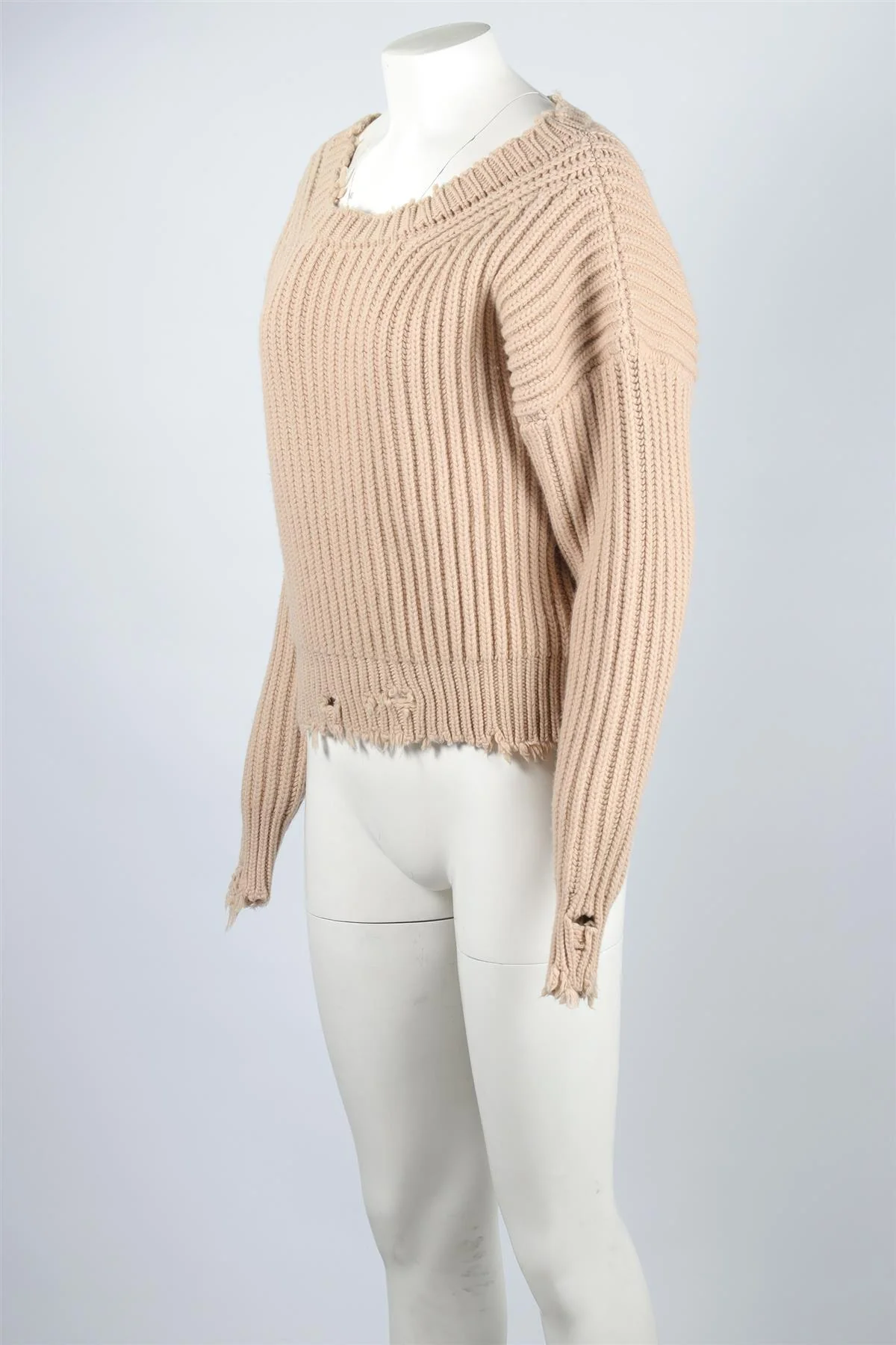UNRAVEL BY BEN TAVERNITI TAN WOOL SWEATER XXSMALL - Image 3