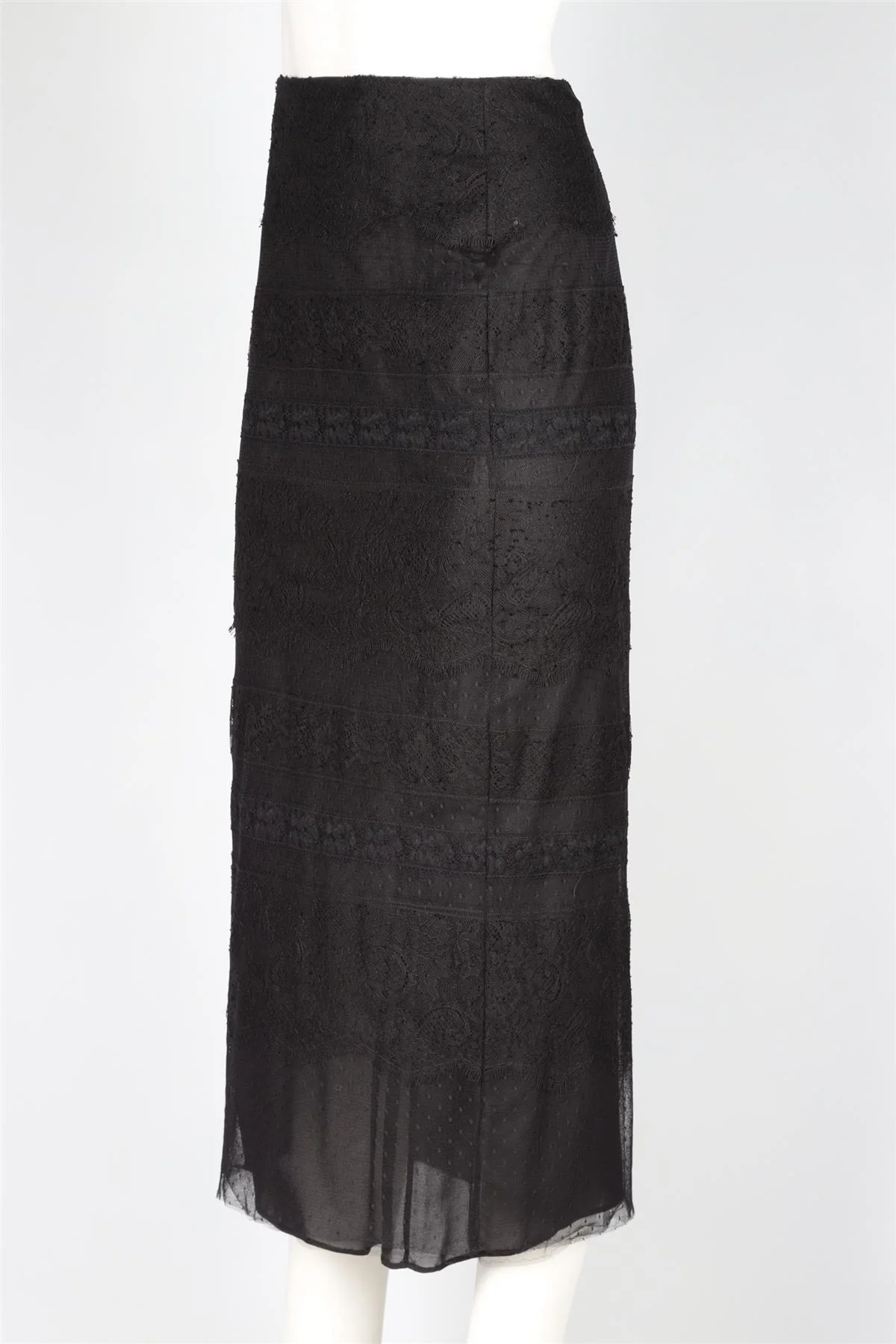 VALENTINO BLACK LACE MAXI SKIRT IT 42 UK 10 - Image 3