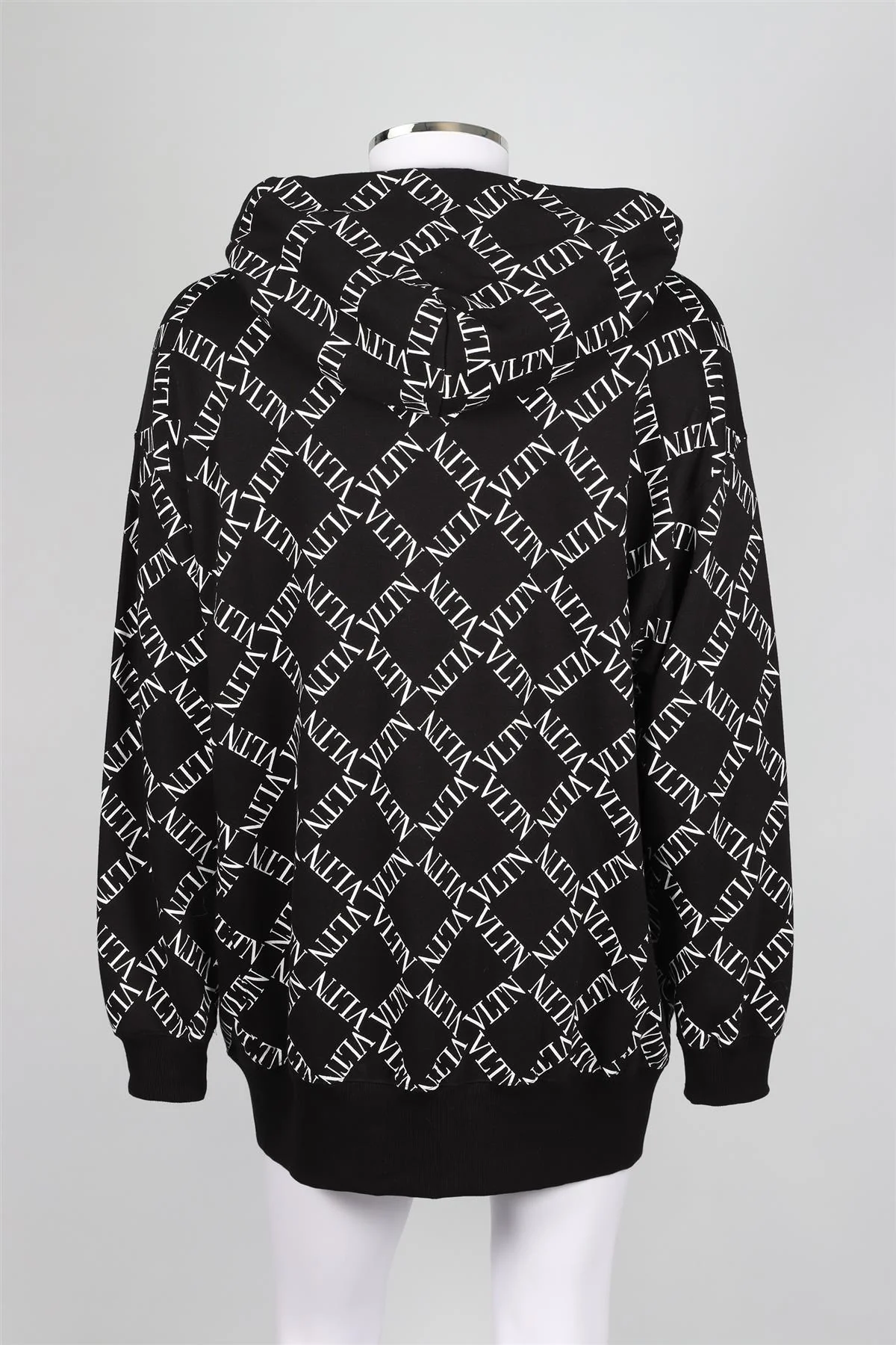 VALENTINO BLACK MEN'S COTTON BLEND HOODIE MEDIUM - Image 4