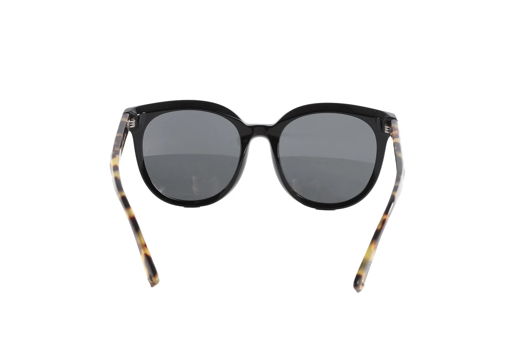 VALENTINO BLACK ROUND FRAME ACETATE SUNGLASSES - Image 5