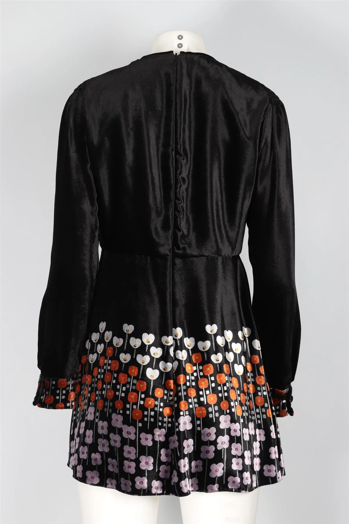 VALENTINO BLACK VELVET MINI DRESS IT 44 UK 12 - Image 4