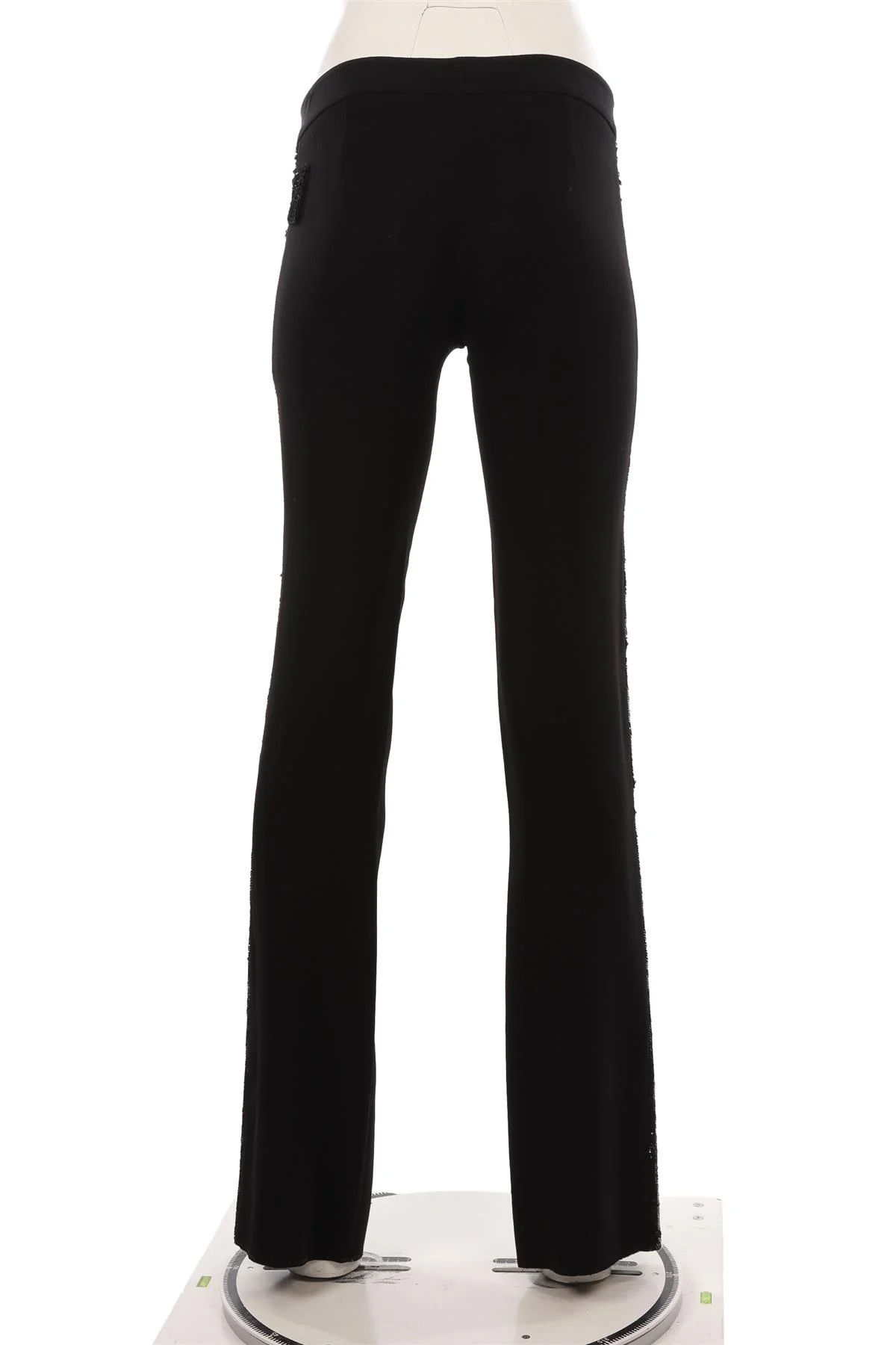 VALENTINO BLACK VINTAGE CREPE STRAIGHT LEG PANTS IT 40 UK 8 - Image 4