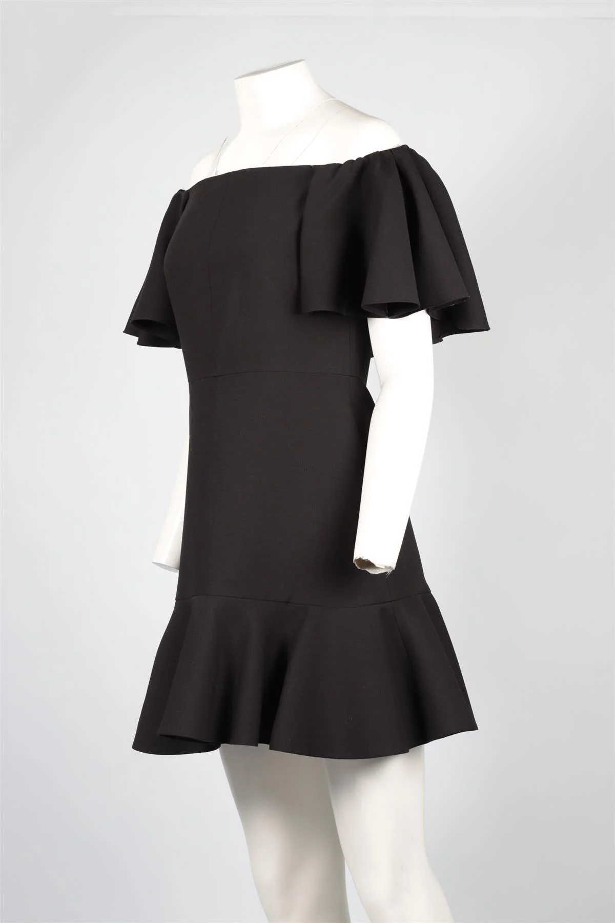 VALENTINO BLACK WOOL MINI DRESS IT 42 UK 10 - Image 3