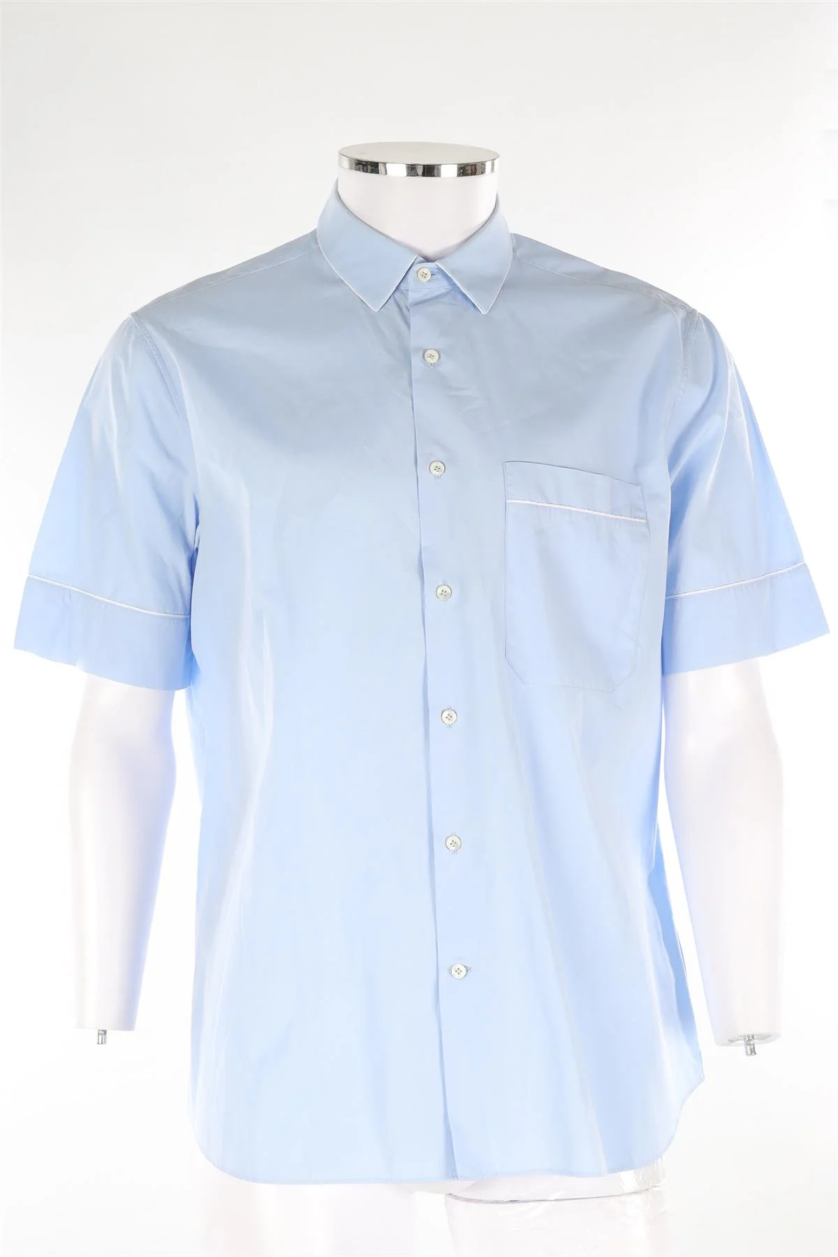 VALENTINO BLUE MEN'S COTTON SHIRT IT 42 UK 32 - Image 2