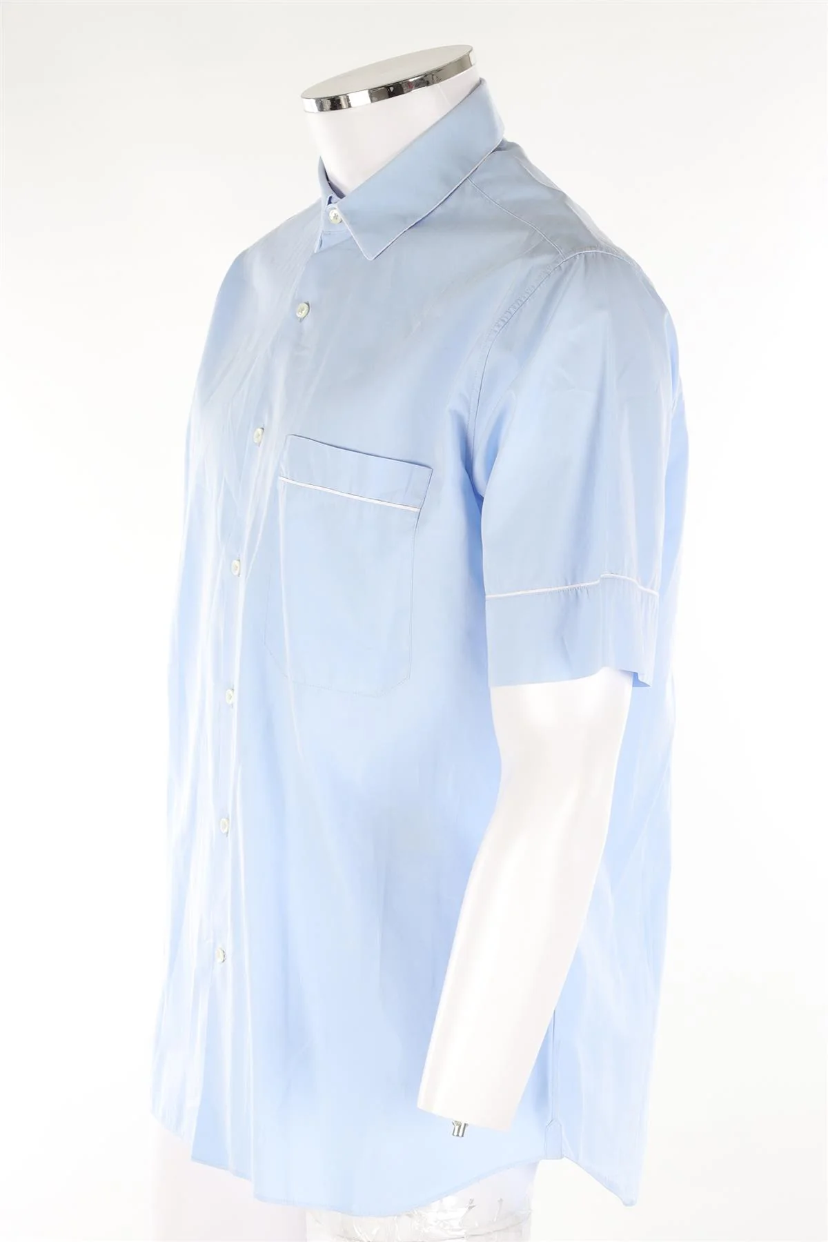 VALENTINO BLUE MEN'S COTTON SHIRT IT 42 UK 32 - Image 3