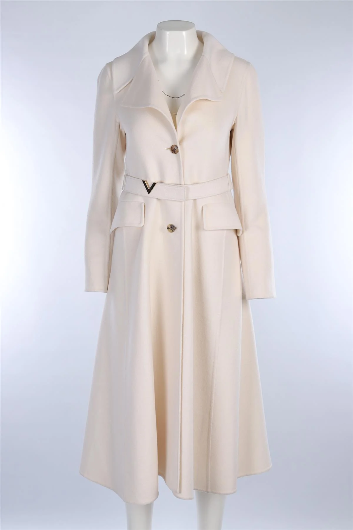 VALENTINO CREAM WOOL COAT IT 40 UK 8 - Image 2