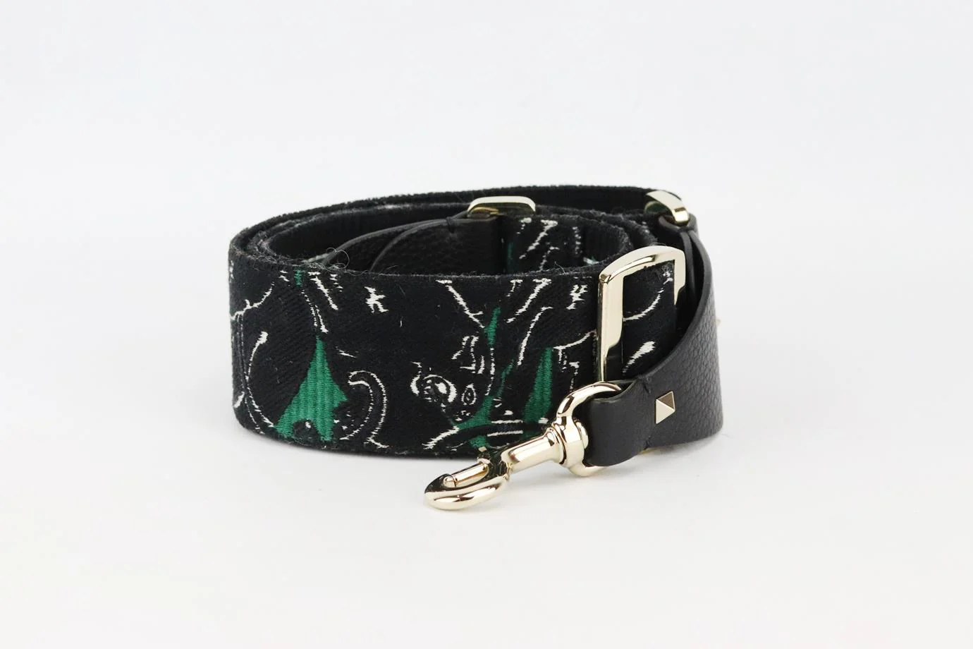 VALENTINO EMBROIDERED CANVAS AND LEATHER BAG STRAP - Image 2