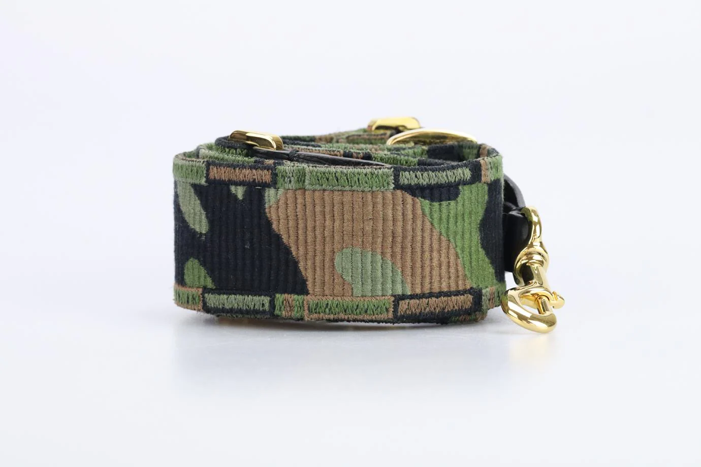 VALENTINO EMBROIDERED CANVAS AND LEATHER BAG STRAP - Image 2