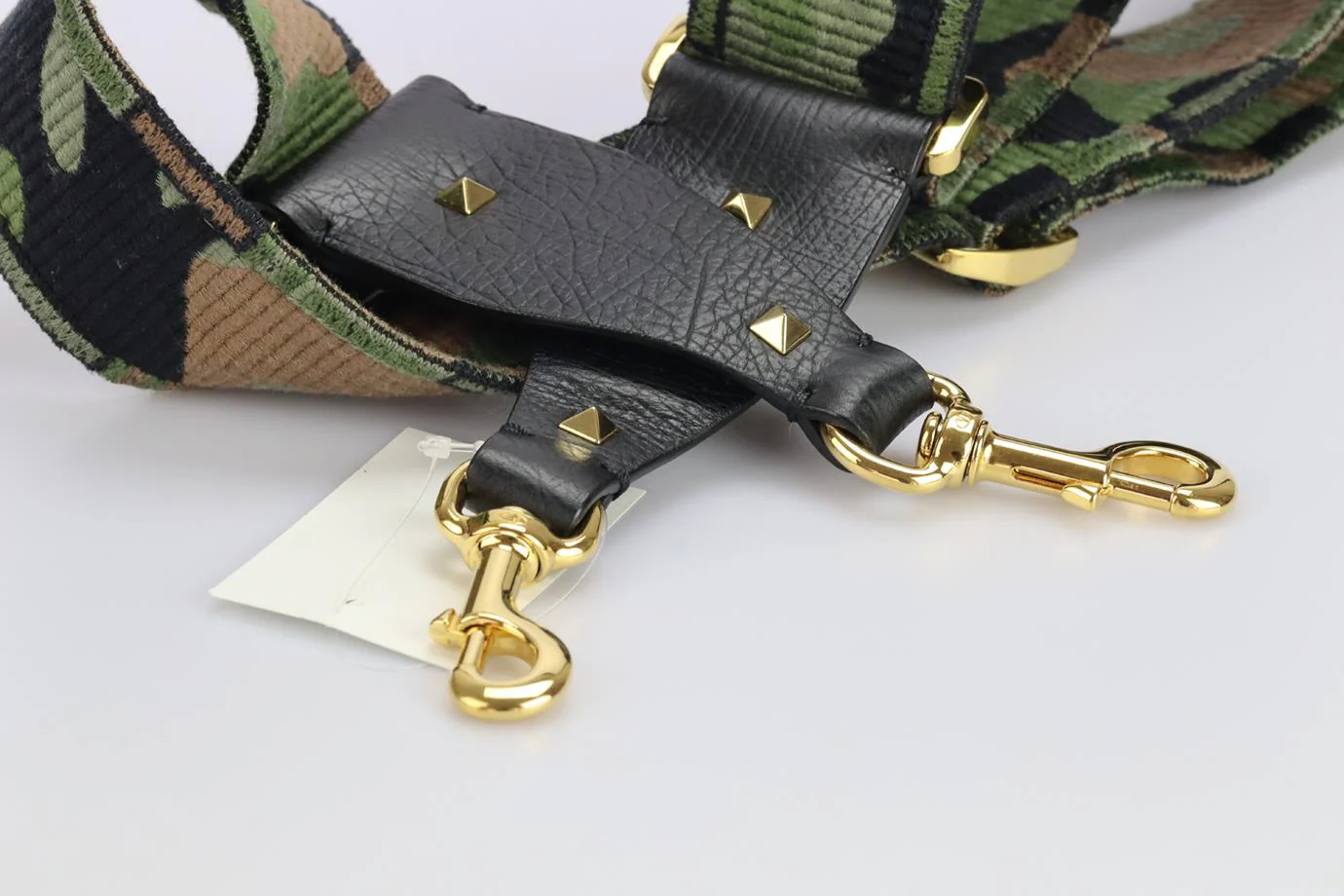 VALENTINO EMBROIDERED CANVAS AND LEATHER BAG STRAP - Image 5