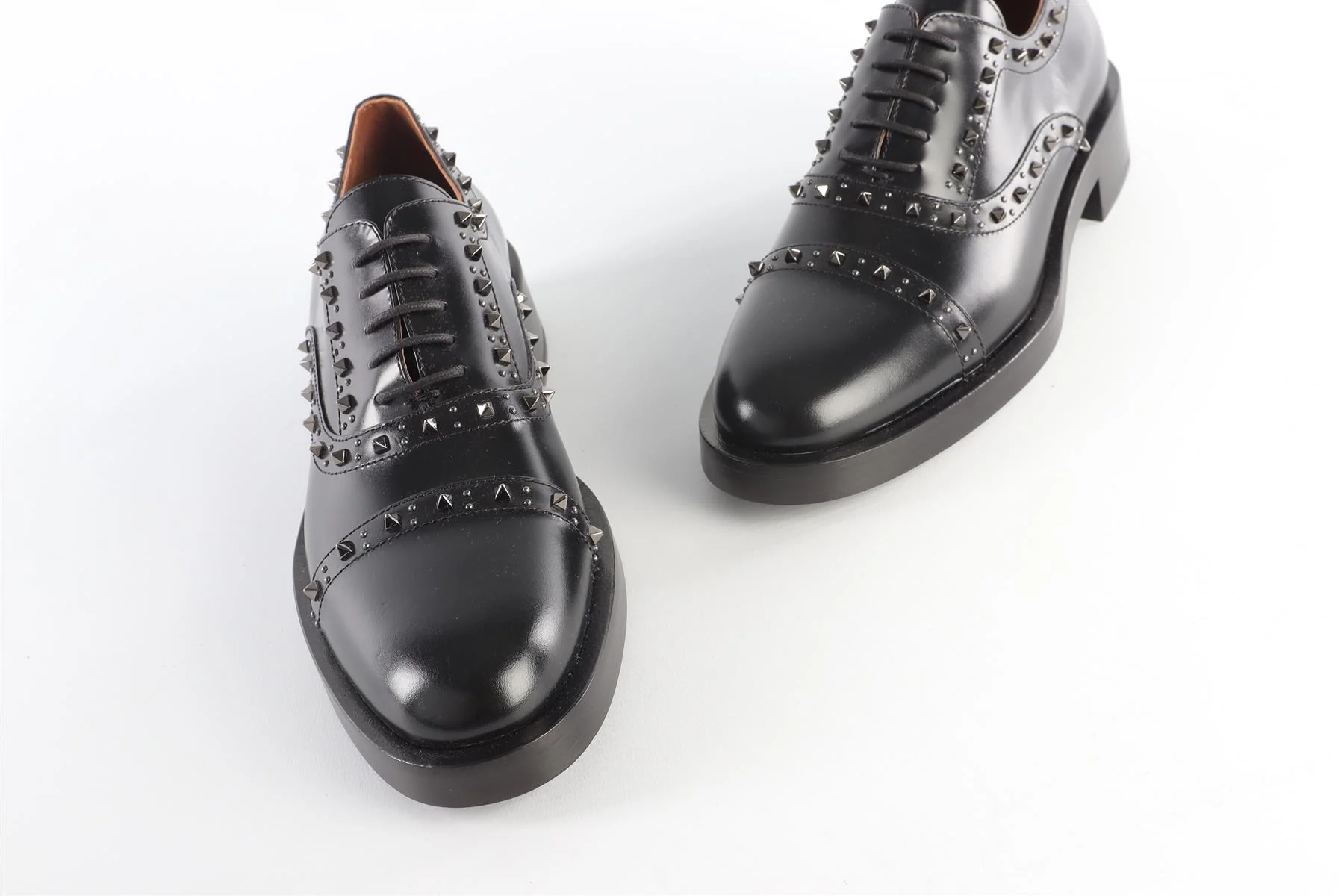 VALENTINO GARAVANI BLACK LEATHER OXFORD SHOES EU 40 UK 7 US 10 - Image 4