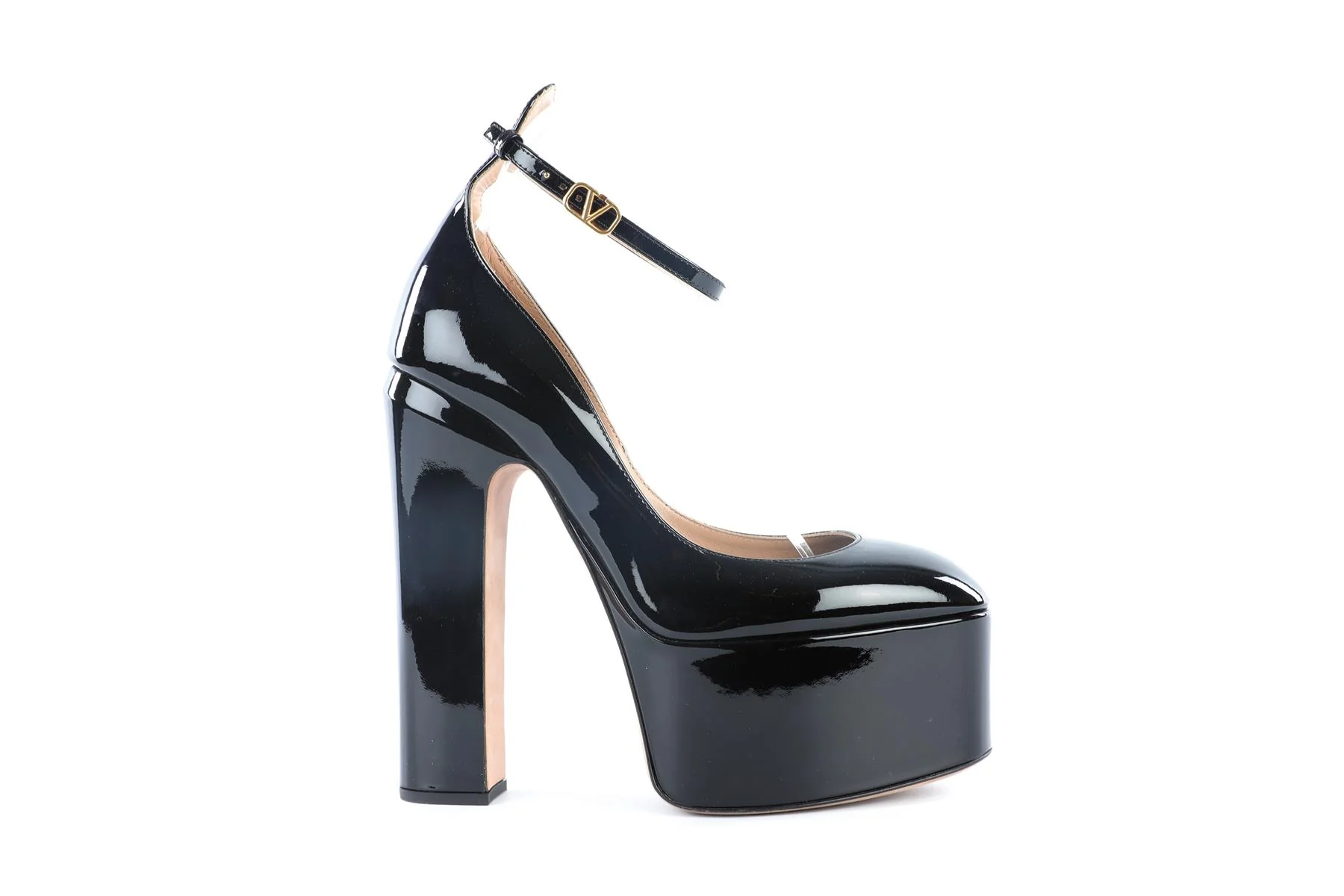 VALENTINO GARAVANI BLACK PATENT LEATHER PLATFORM PUMPS EU 38.5 UK 5.5 US 8.5 - Image 2