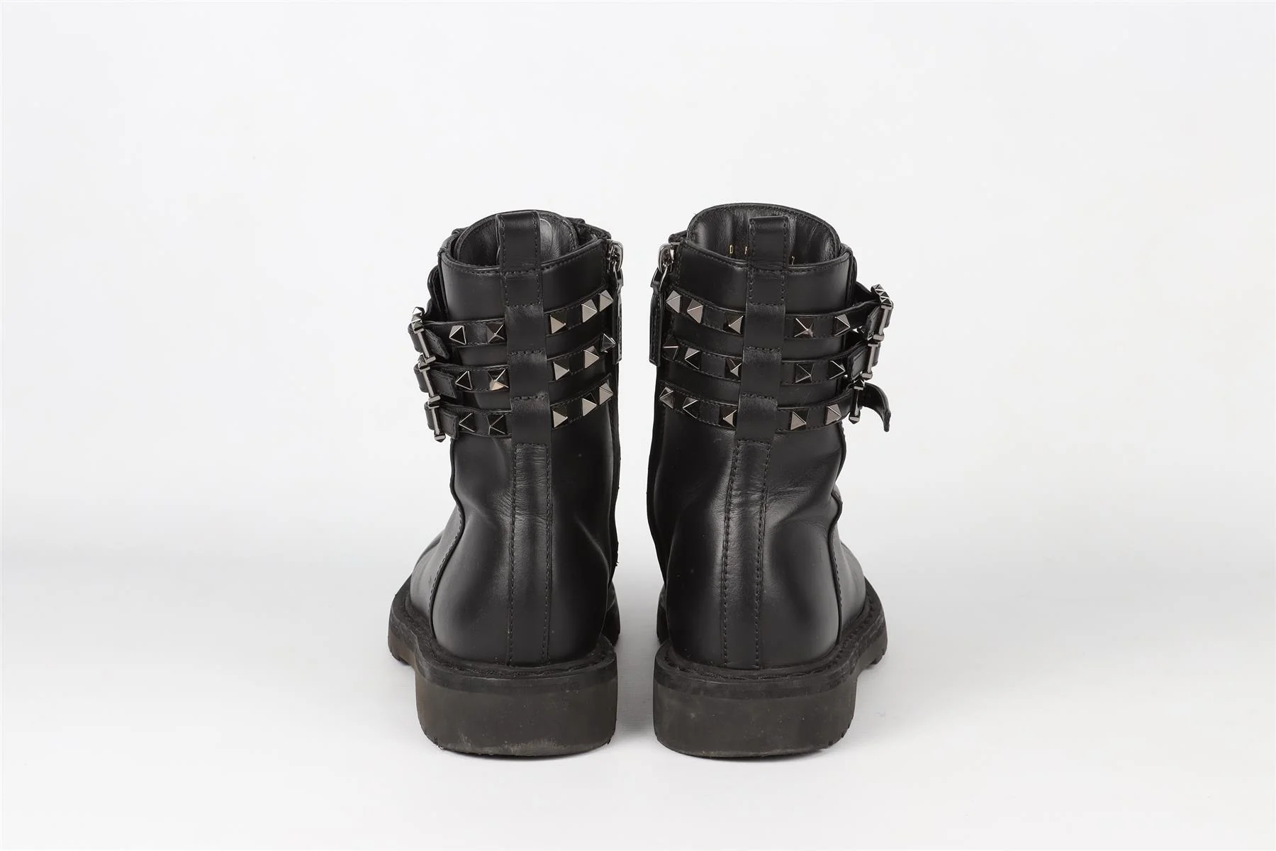 VALENTINO GARAVANI BLACK ROCKSTUD LEATHER ANKLE BOOTS EU 37 UK 4 US 7 - Image 5