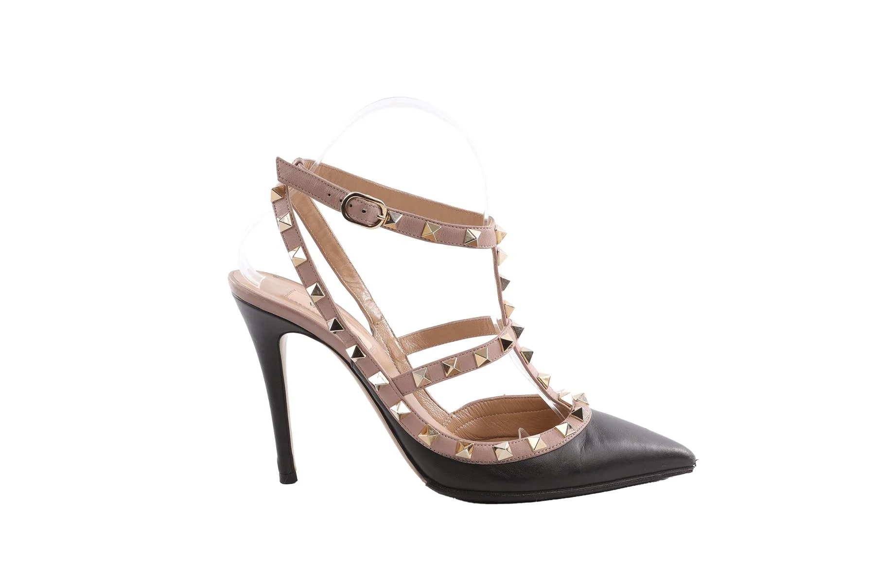 VALENTINO GARAVANI BLACK ROCKSTUD LEATHER PUMPS EU 38 - Image 2
