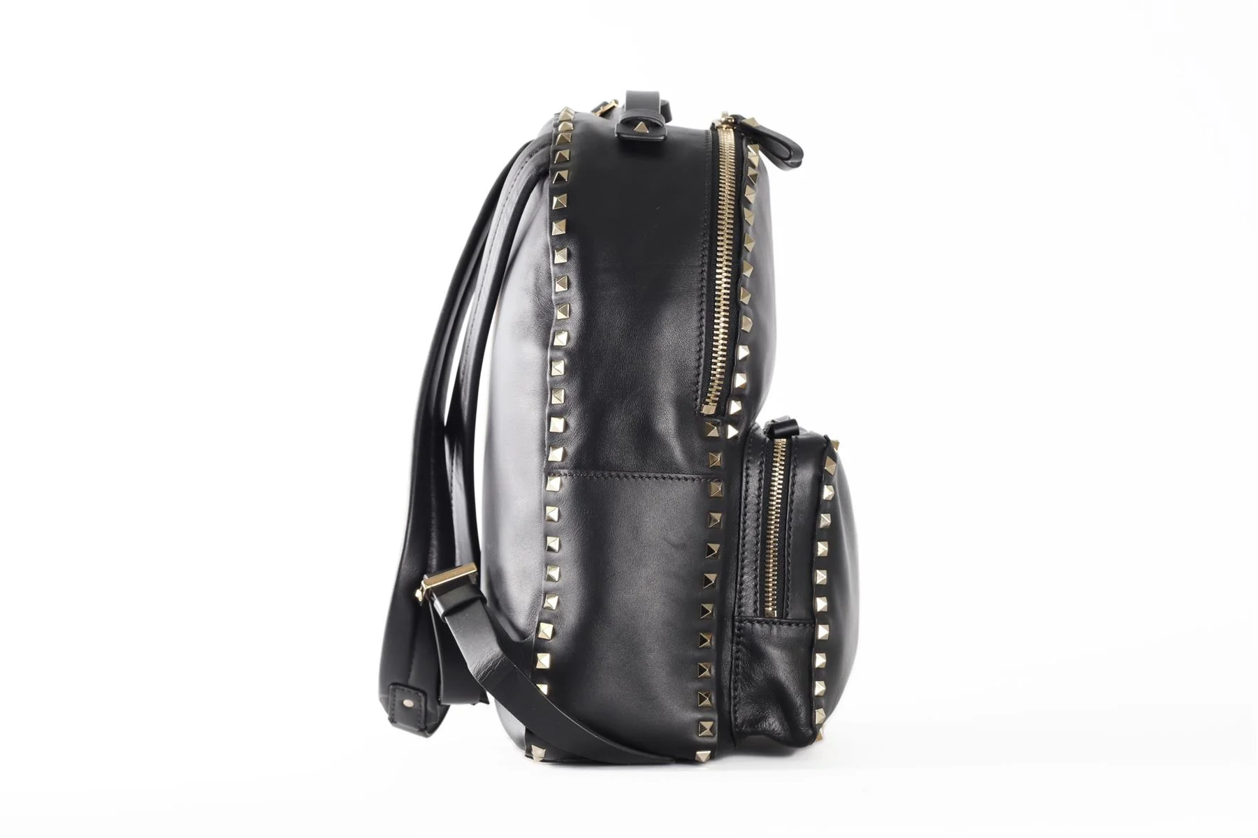 VALENTINO GARAVANI BLACK ROCKSTUD MEDIUM LEATHER BACKPACK - Image 4