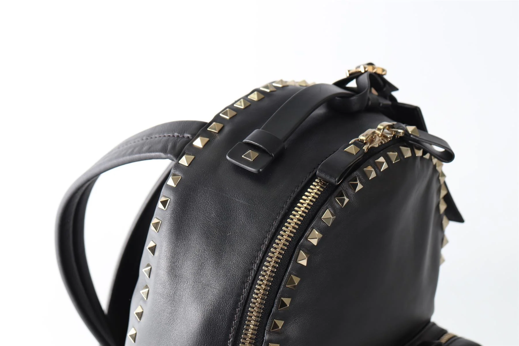 VALENTINO GARAVANI BLACK ROCKSTUD MEDIUM LEATHER BACKPACK - Image 8