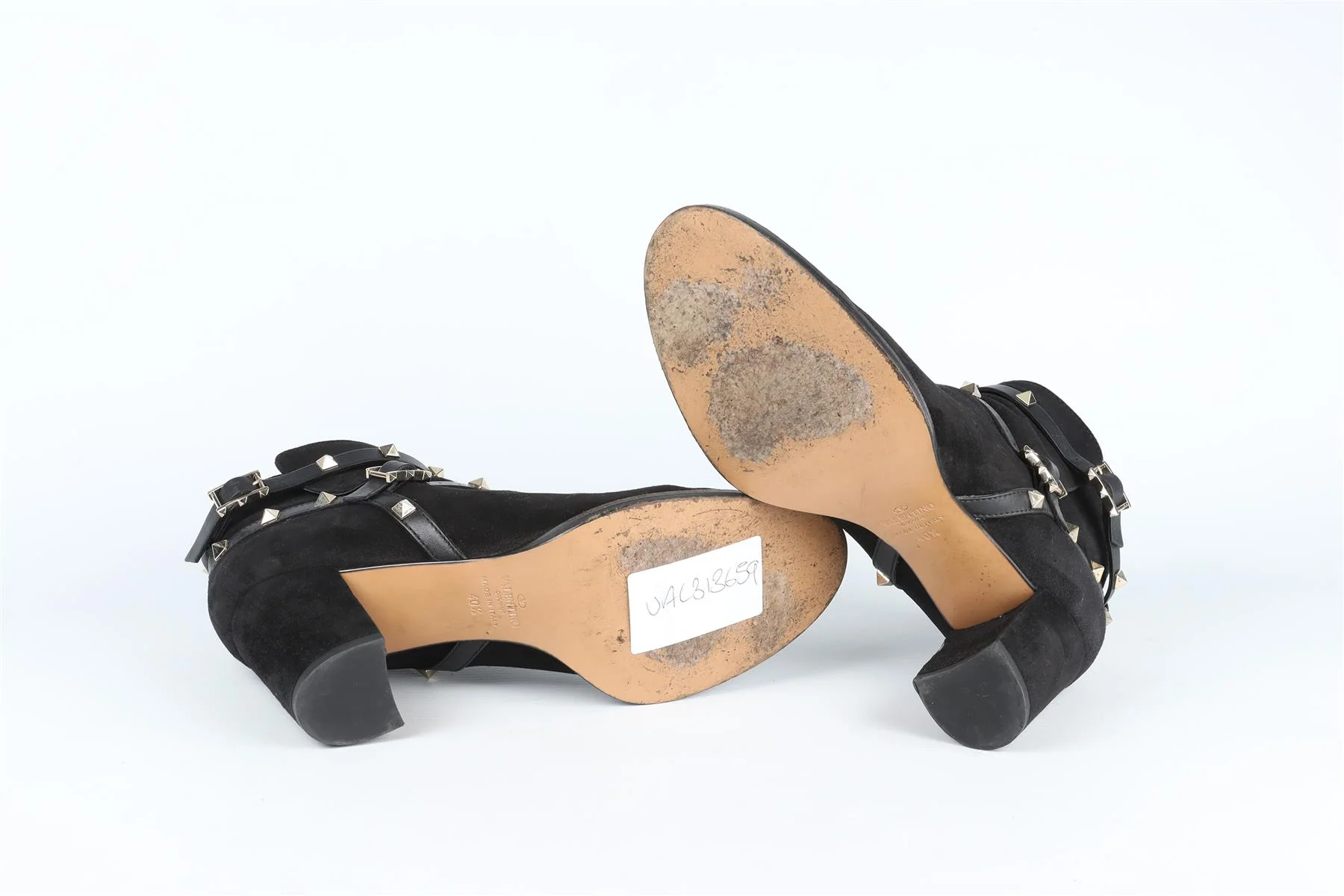 VALENTINO GARAVANI BLACK ROCKSTUD SUEDE ANKLE BOOTS EU 40.5 UK 7.5 US 10.5 - Image 6