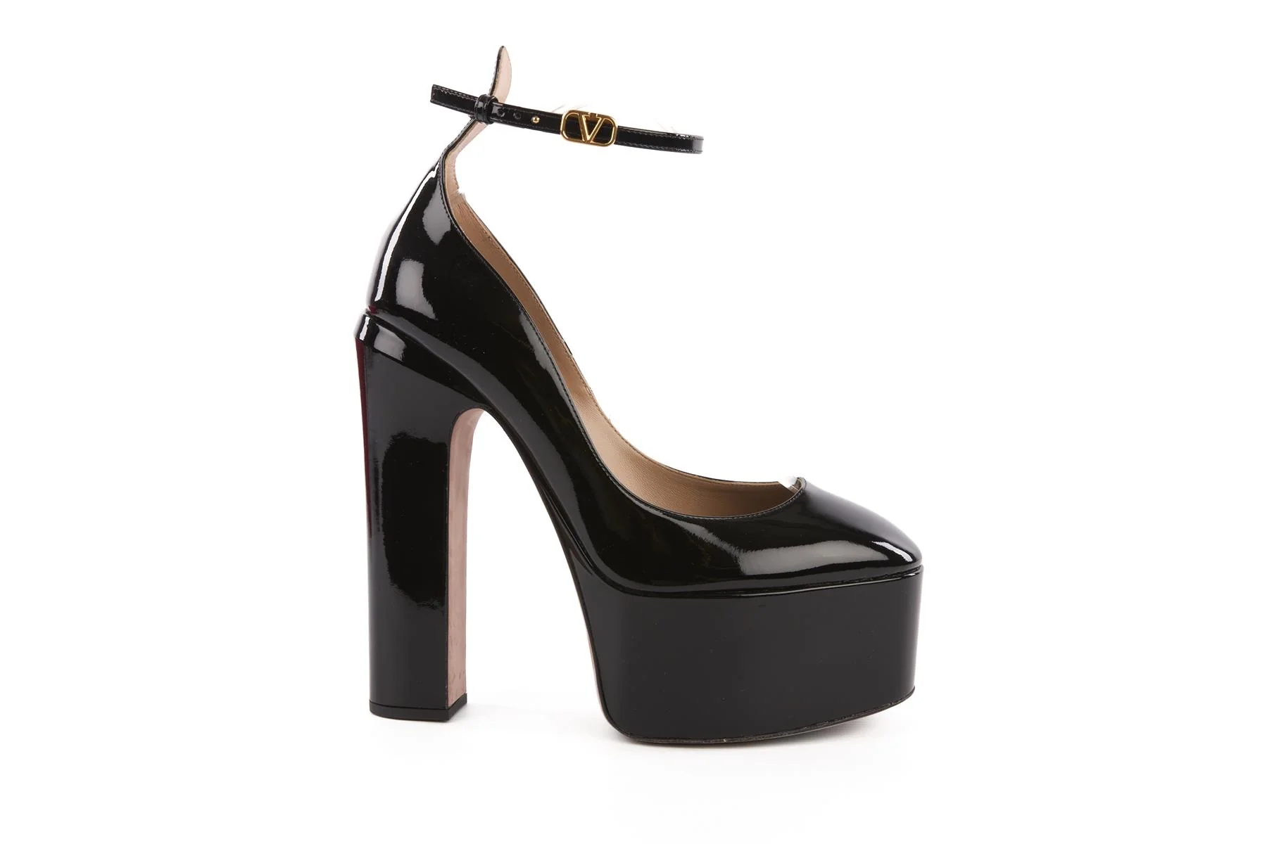 VALENTINO GARAVANI BLACK TAN-GO PATENT LEATHER PLATFORM PUMPS EU 39 UK 6 US 9 - Image 2