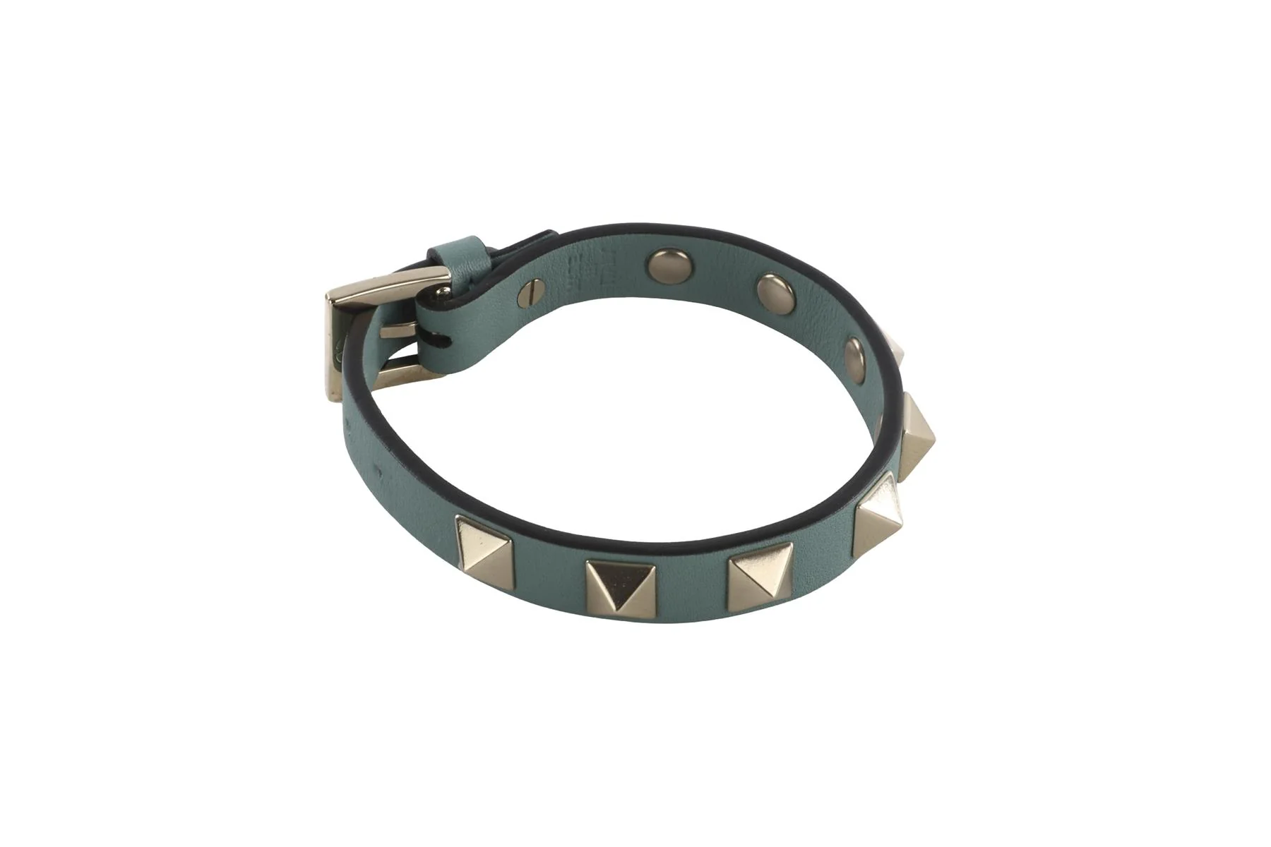 VALENTINO GARAVANI BLUE ROCKSTUD LEATHER BRACELET - Image 5