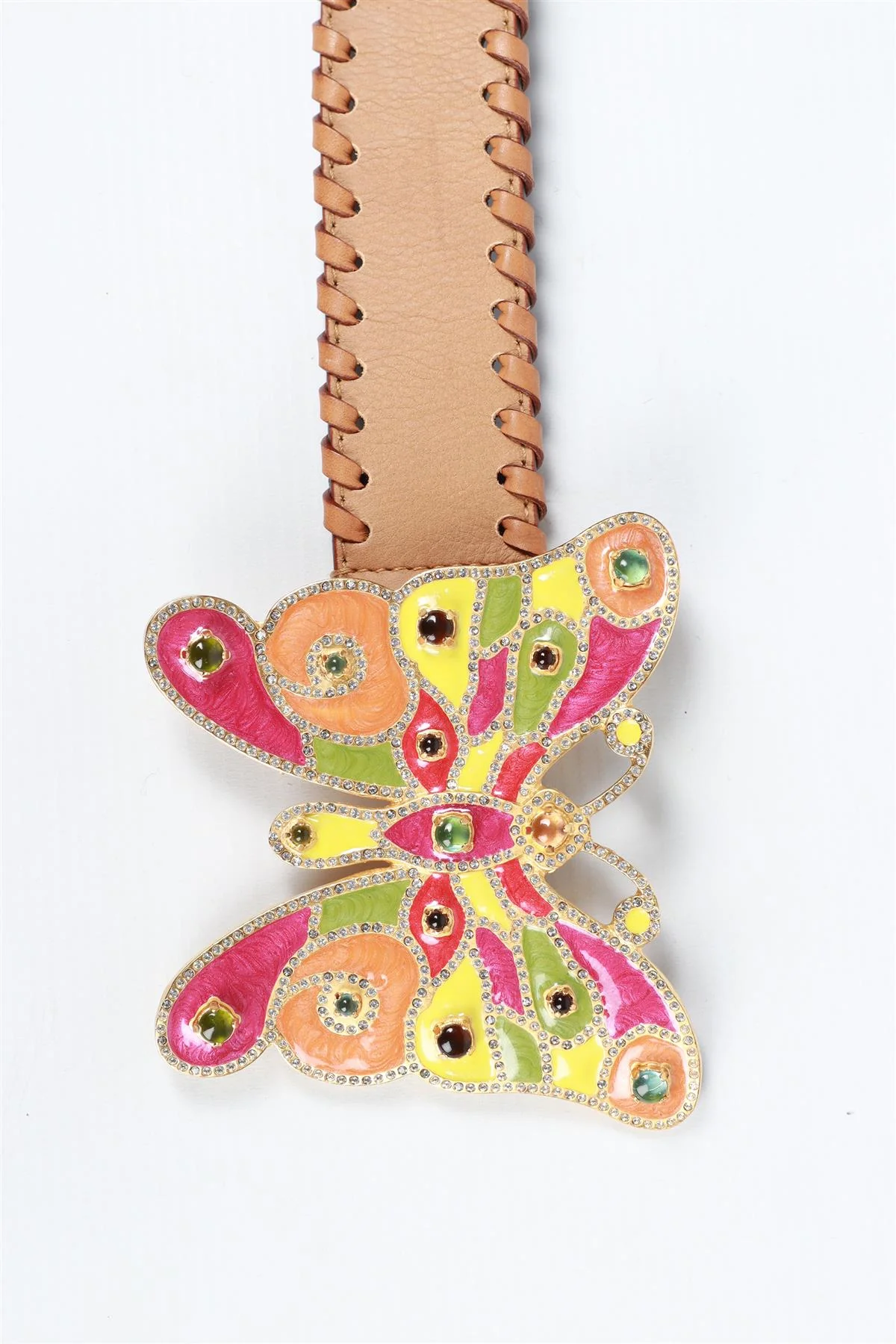 VALENTINO GARAVANI BROWN BUTTERFLY LEATHER BELT 85 CM - Image 3