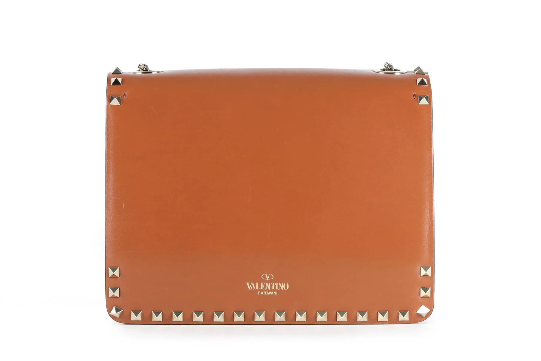 VALENTINO GARAVANI BROWN ROCKSTUD LEATHER SHOULDER BAG - Image 7