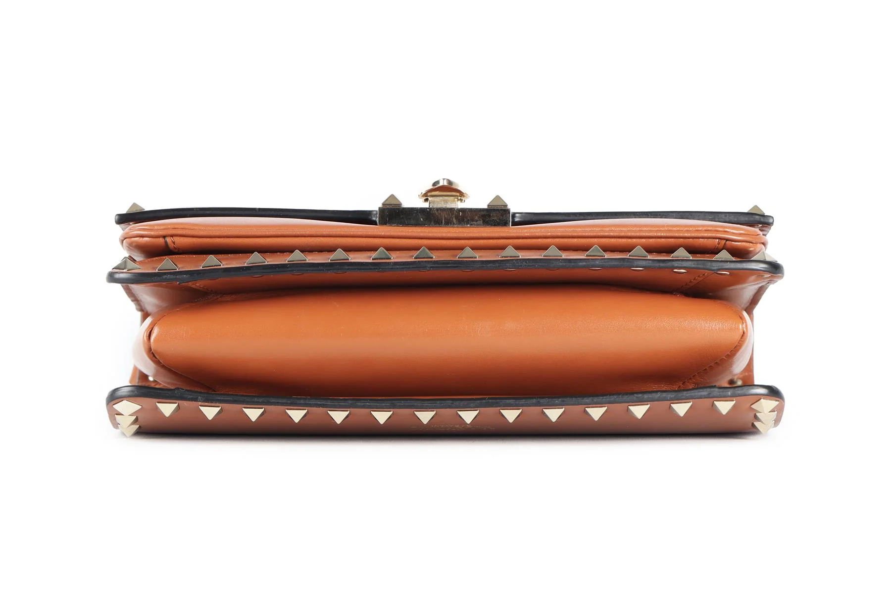 VALENTINO GARAVANI BROWN ROCKSTUD LEATHER SHOULDER BAG - Image 8