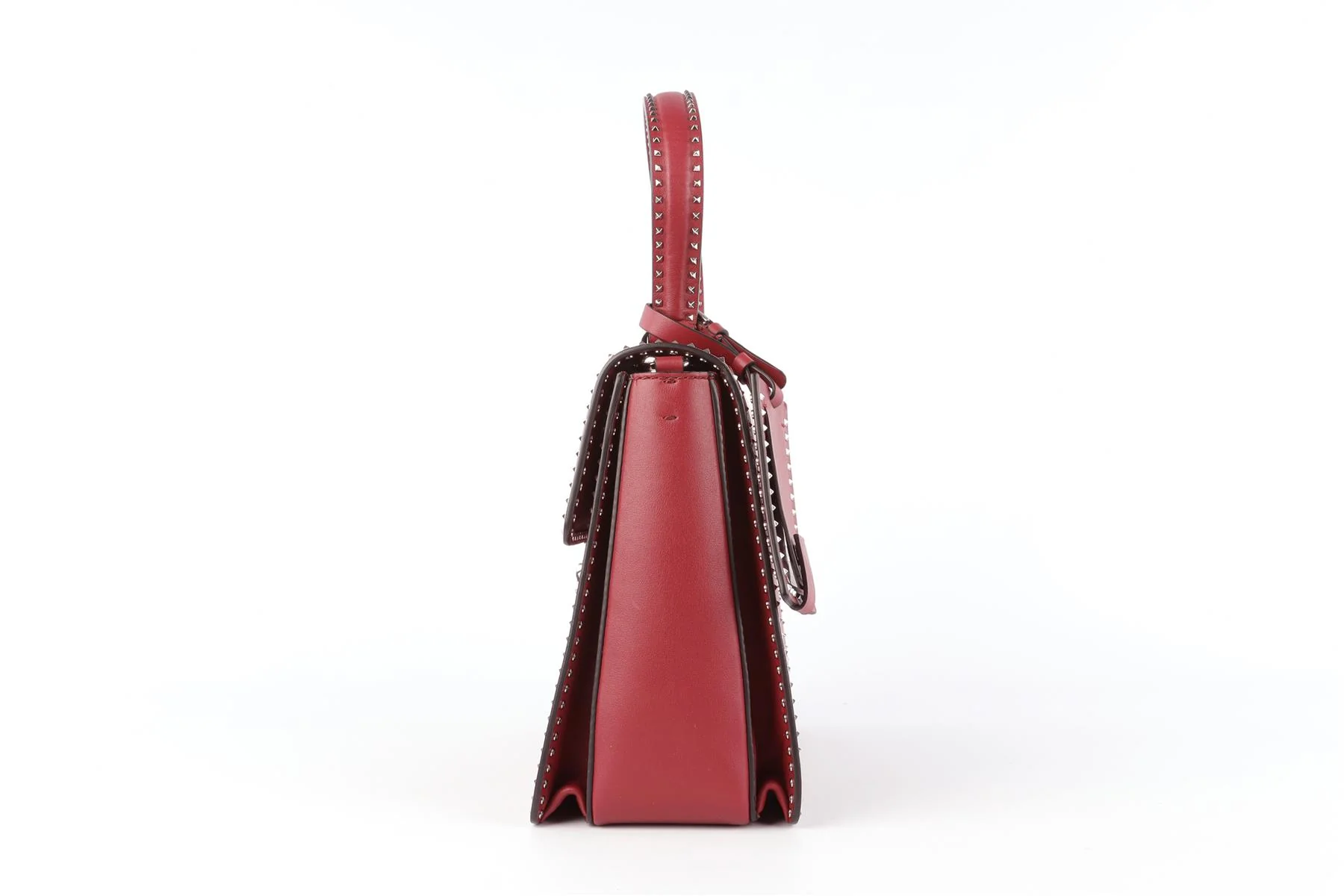 VALENTINO GARAVANI BURGUNDY LEATHER TOTE BAG - Image 6