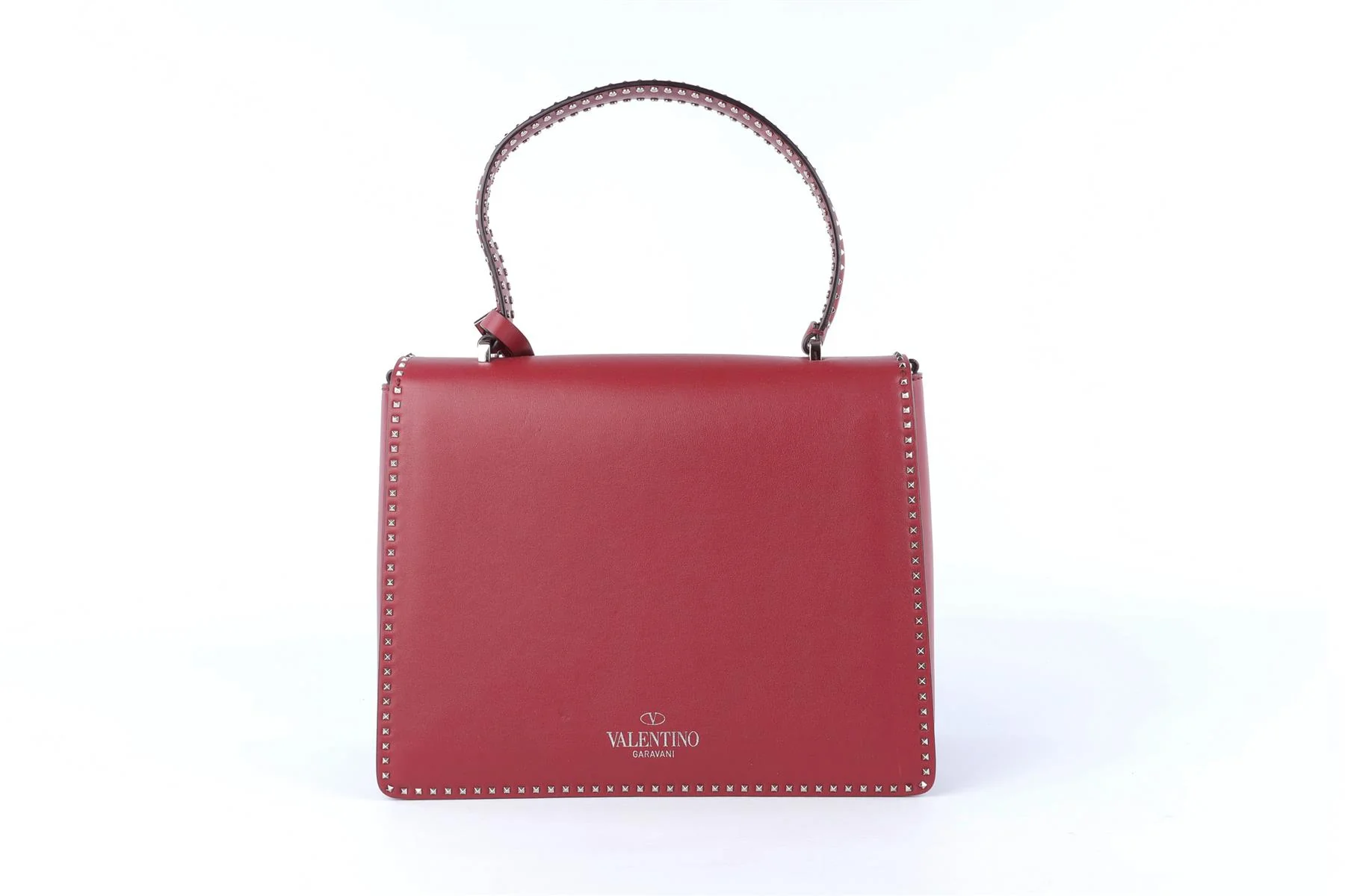 VALENTINO GARAVANI BURGUNDY LEATHER TOTE BAG - Image 7