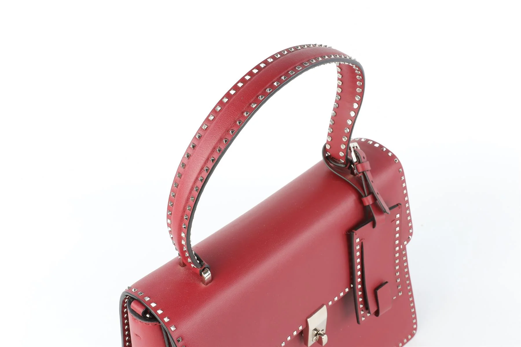 VALENTINO GARAVANI BURGUNDY LEATHER TOTE BAG - Image 9