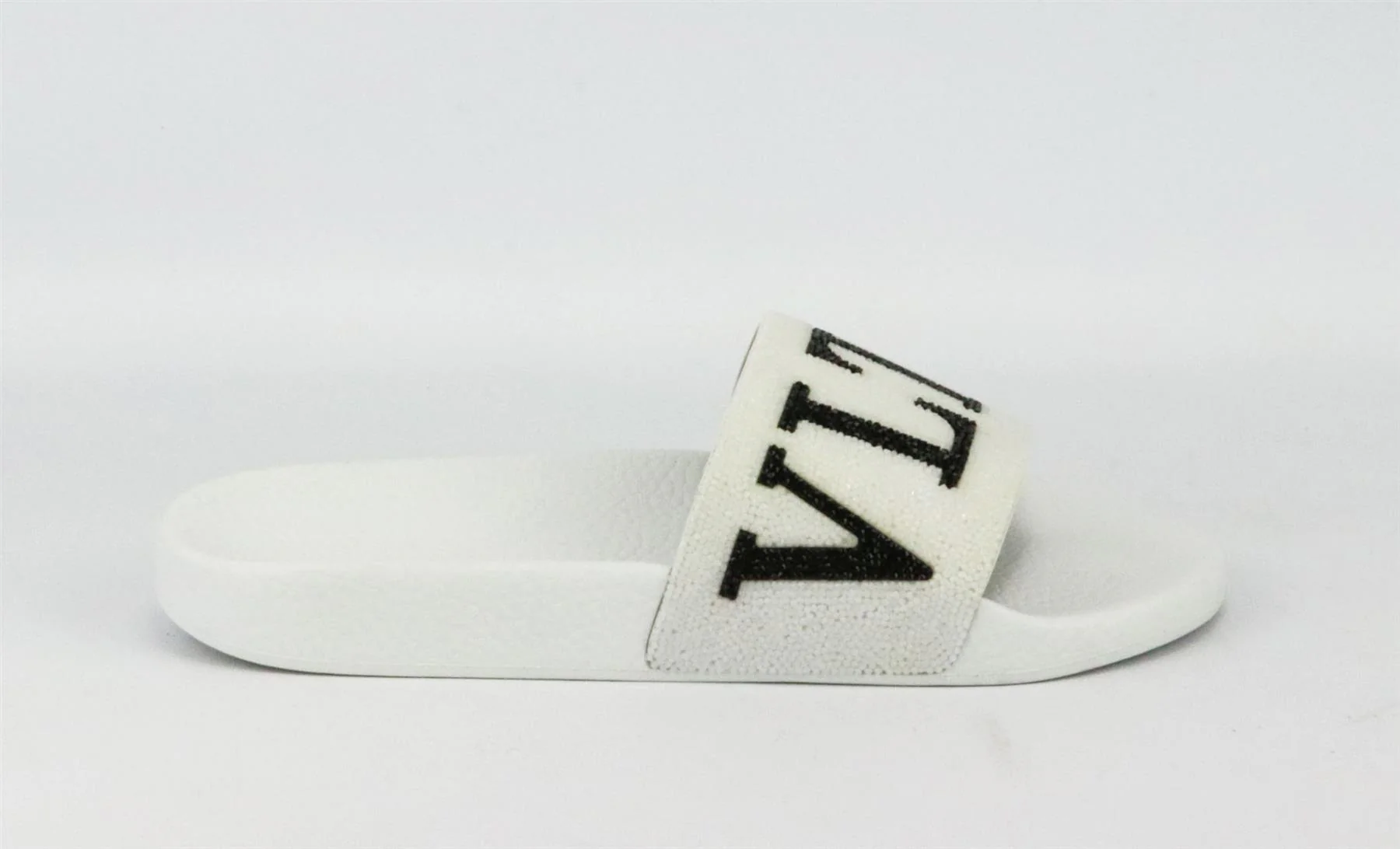 VALENTINO GARAVANI CRYSTAL EMBELLISHED FAUX LEATHER SLIDES EU 38 UK 5 US 8 - Image 2