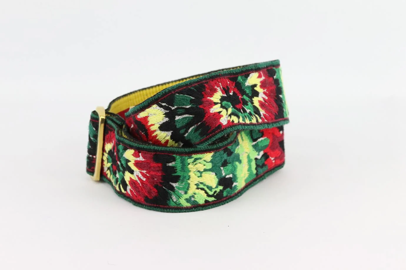 VALENTINO GARAVANI EMBROIDERED CANVAS AND LEATHER BAG STRAP - Image 2