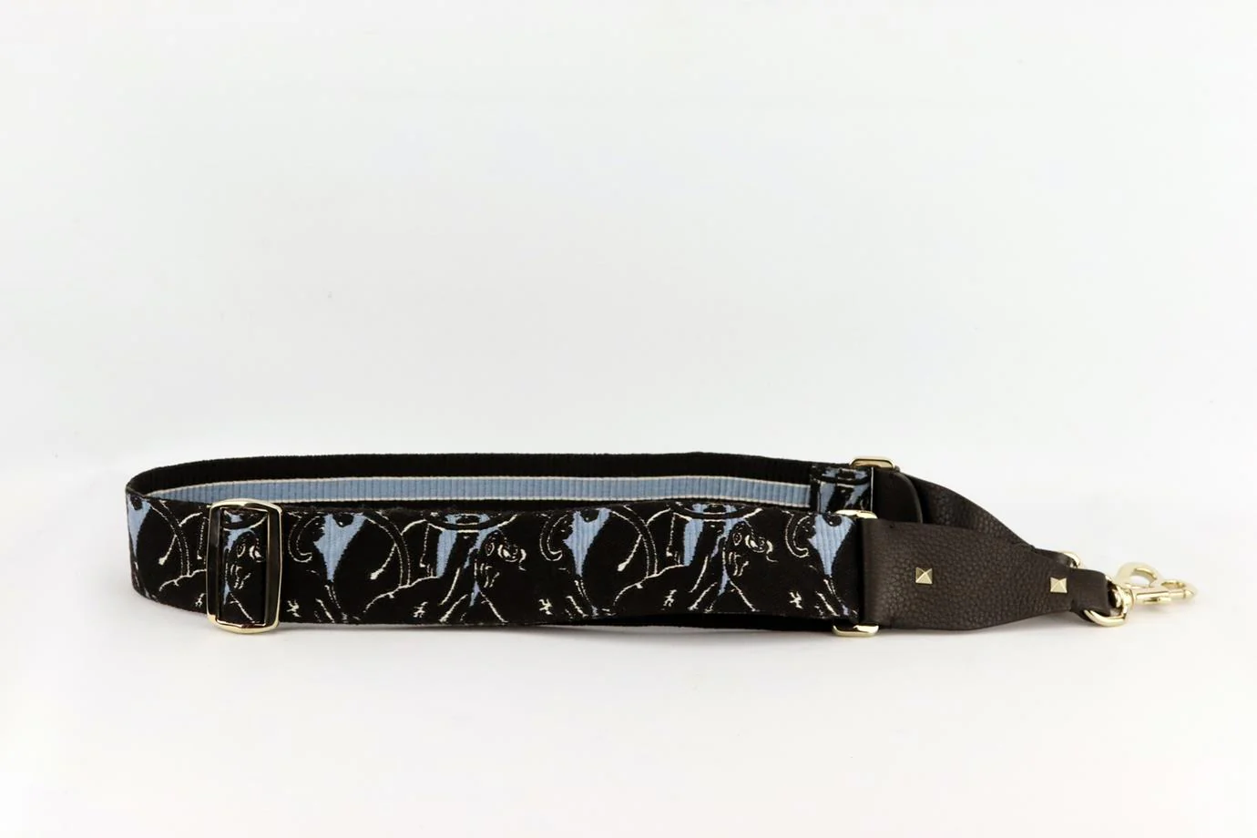 VALENTINO GARAVANI EMBROIDERED CANVAS AND LEATHER BAG STRAP - Image 3