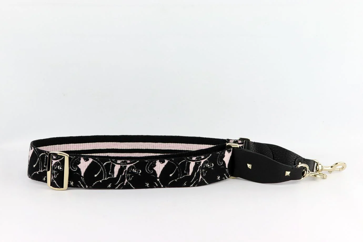 VALENTINO GARAVANI EMBROIDERED CANVAS AND LEATHER BAG STRAP - Image 3