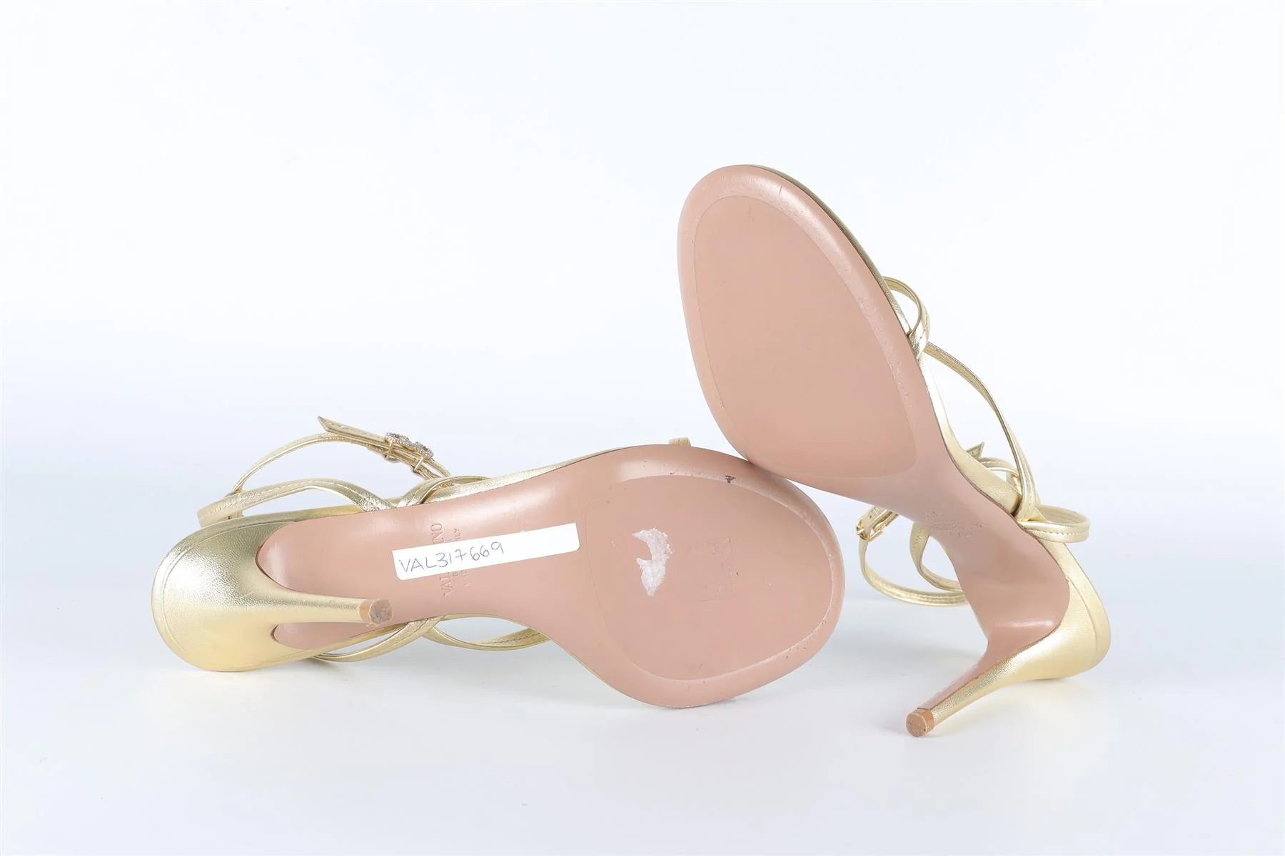 VALENTINO GARAVANI GOLD LEATHER SANDALS EU 38 UK 5 US 8 - Image 6