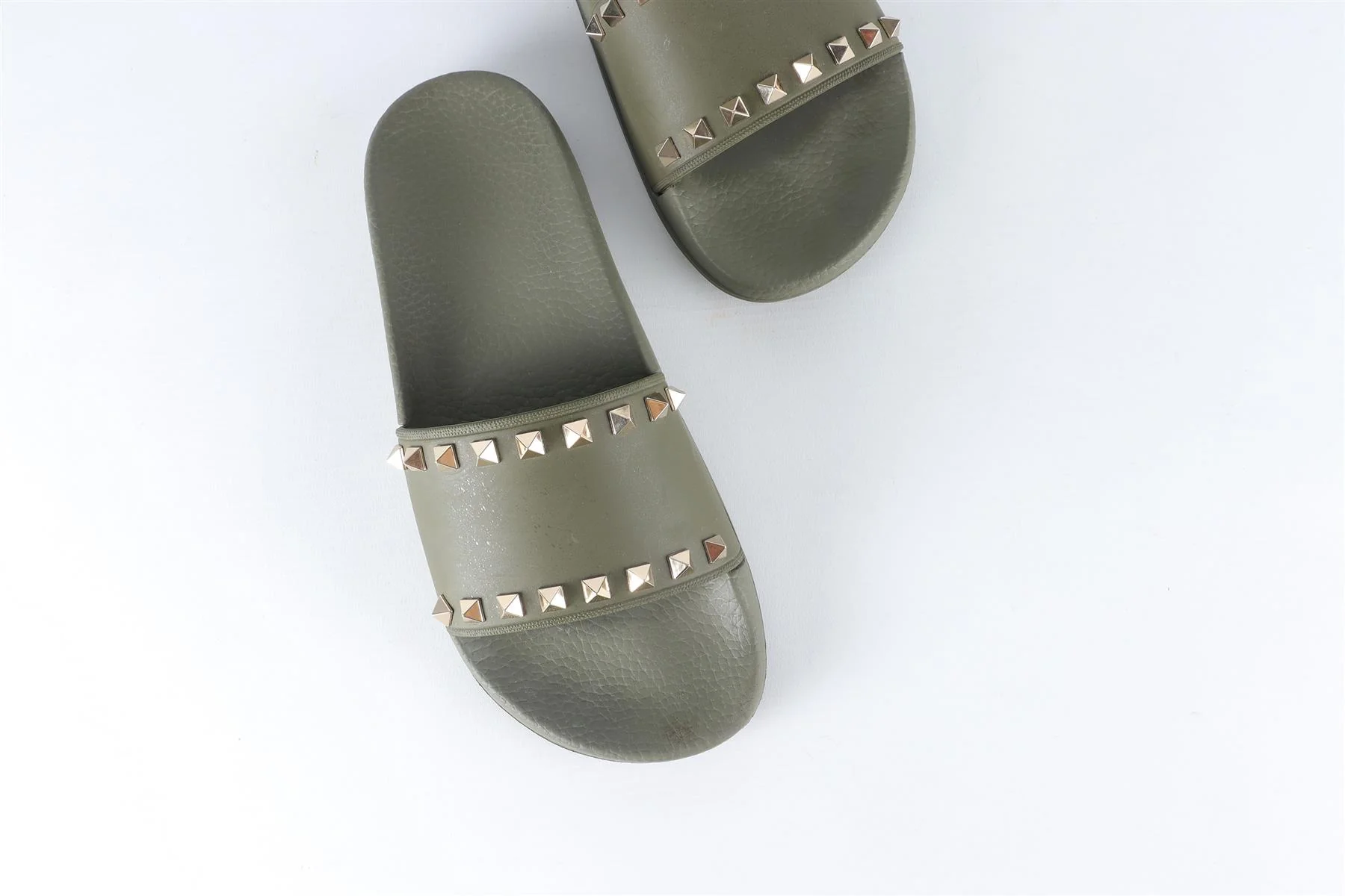 VALENTINO GARAVANI GREEN ROCKSTUD RUBBER SLIDES EU 38 UK 5 US 8 - Image 4