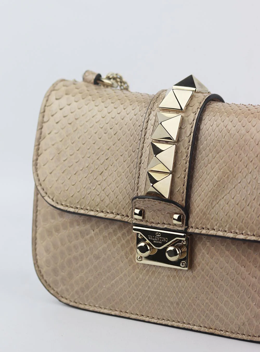 VALENTINO GARAVANI LOCK SMALL PYTHON SHOULDER BAG - Image 3