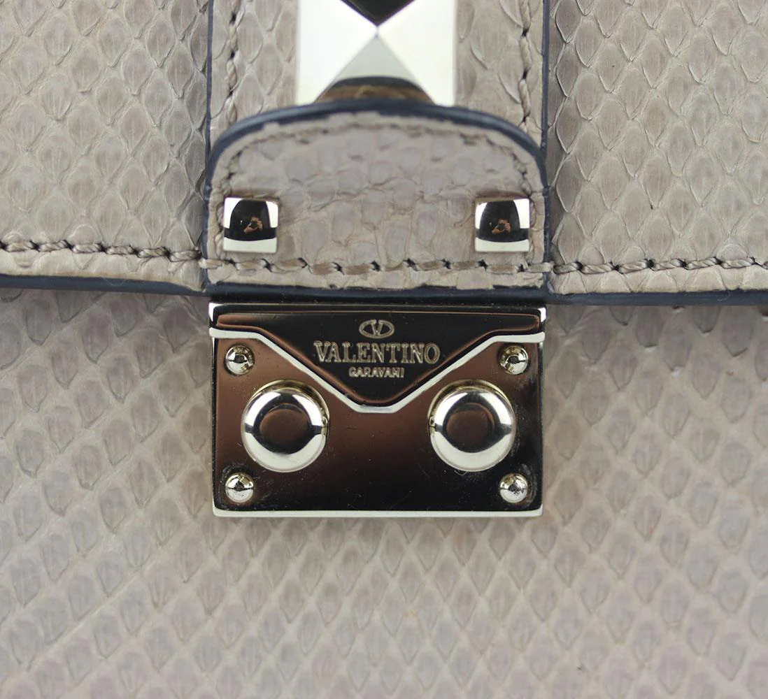 VALENTINO GARAVANI LOCK SMALL PYTHON SHOULDER BAG - Image 7