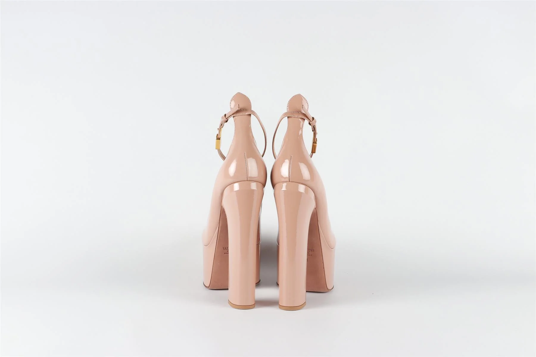 VALENTINO GARAVANI NUDE TAN-GO PATENT LEATHER PLATFORM PUMPS EU 38 UK 5 US 8 - Image 5