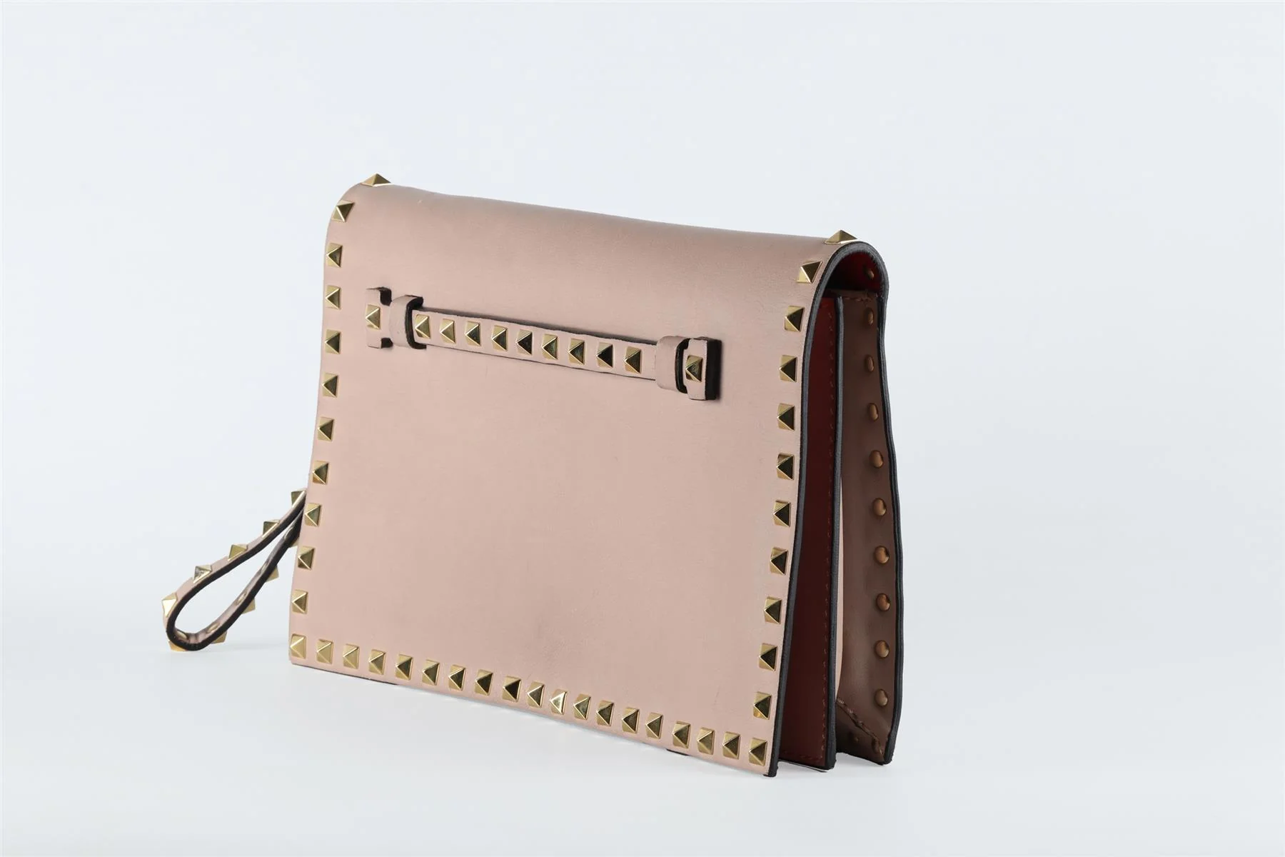 VALENTINO GARAVANI PINK ROCKSTUD LEATHER CLUTCH - Image 3