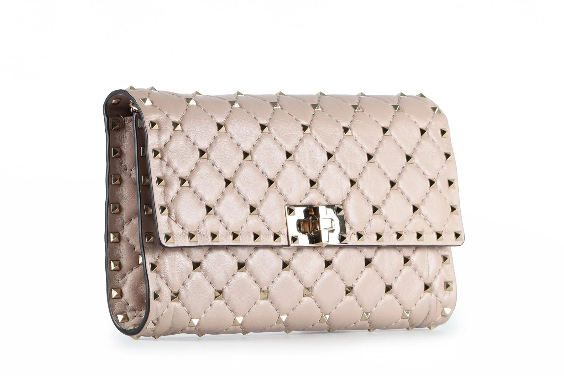 VALENTINO GARAVANI PINK ROCKSTUD LEATHER SHOULDER BAG - Image 4