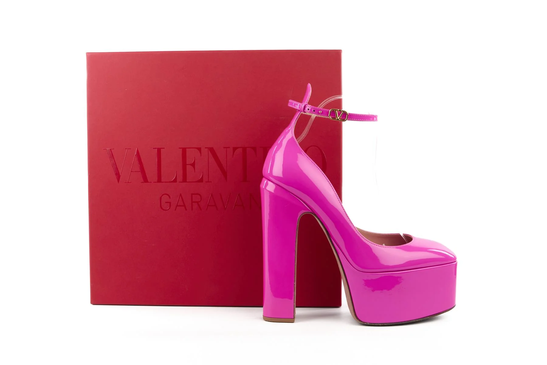 VALENTINO GARAVANI PINK TAN-GO PATENT LEATHER PLATFORM PUMPS EU 39 UK 6 US 9 - Image 7