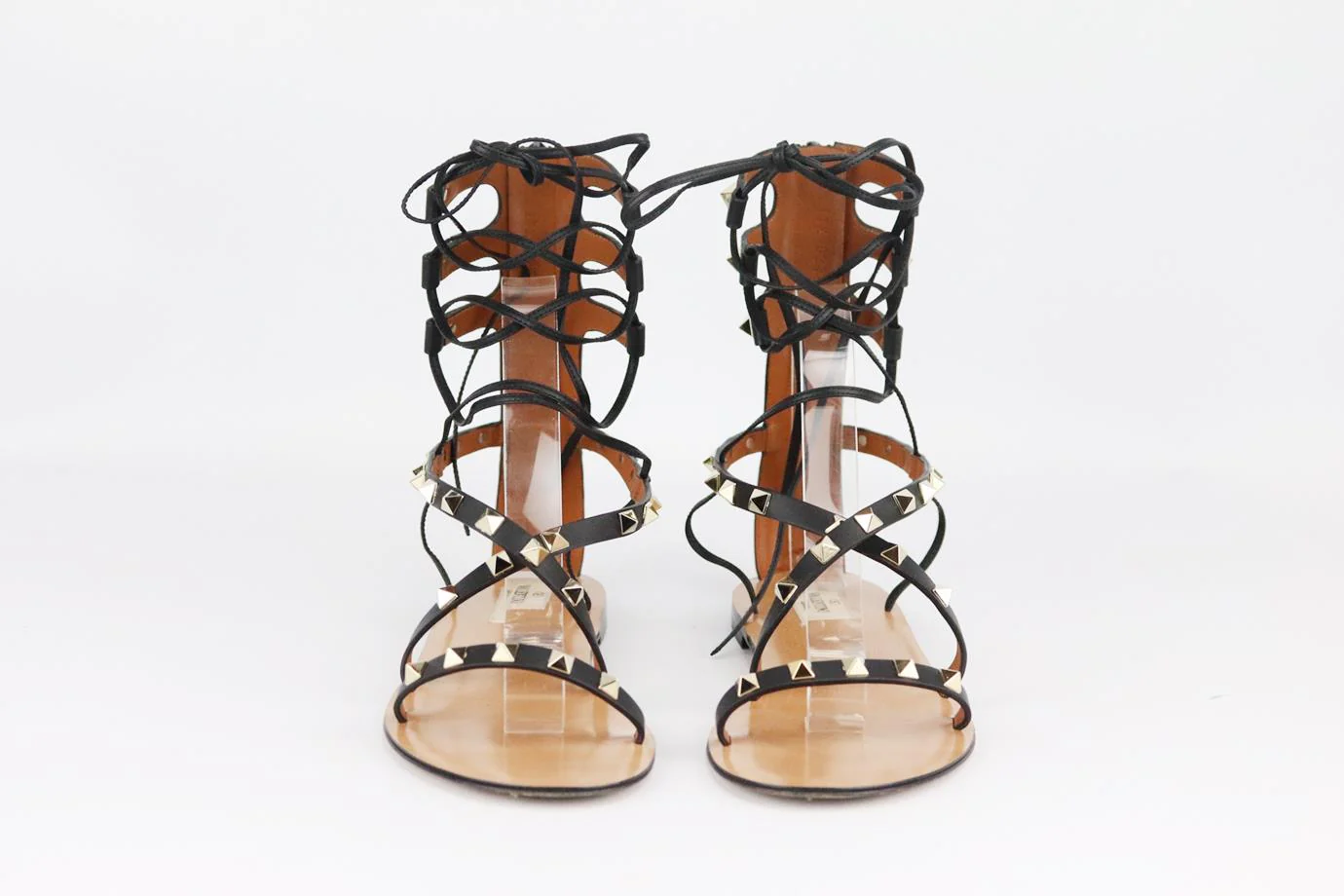 VALENTINO GARAVANI ROCKSTUD LACE UP LEATHER SANDALS EU 38 UK 5 US 8 - Image 3