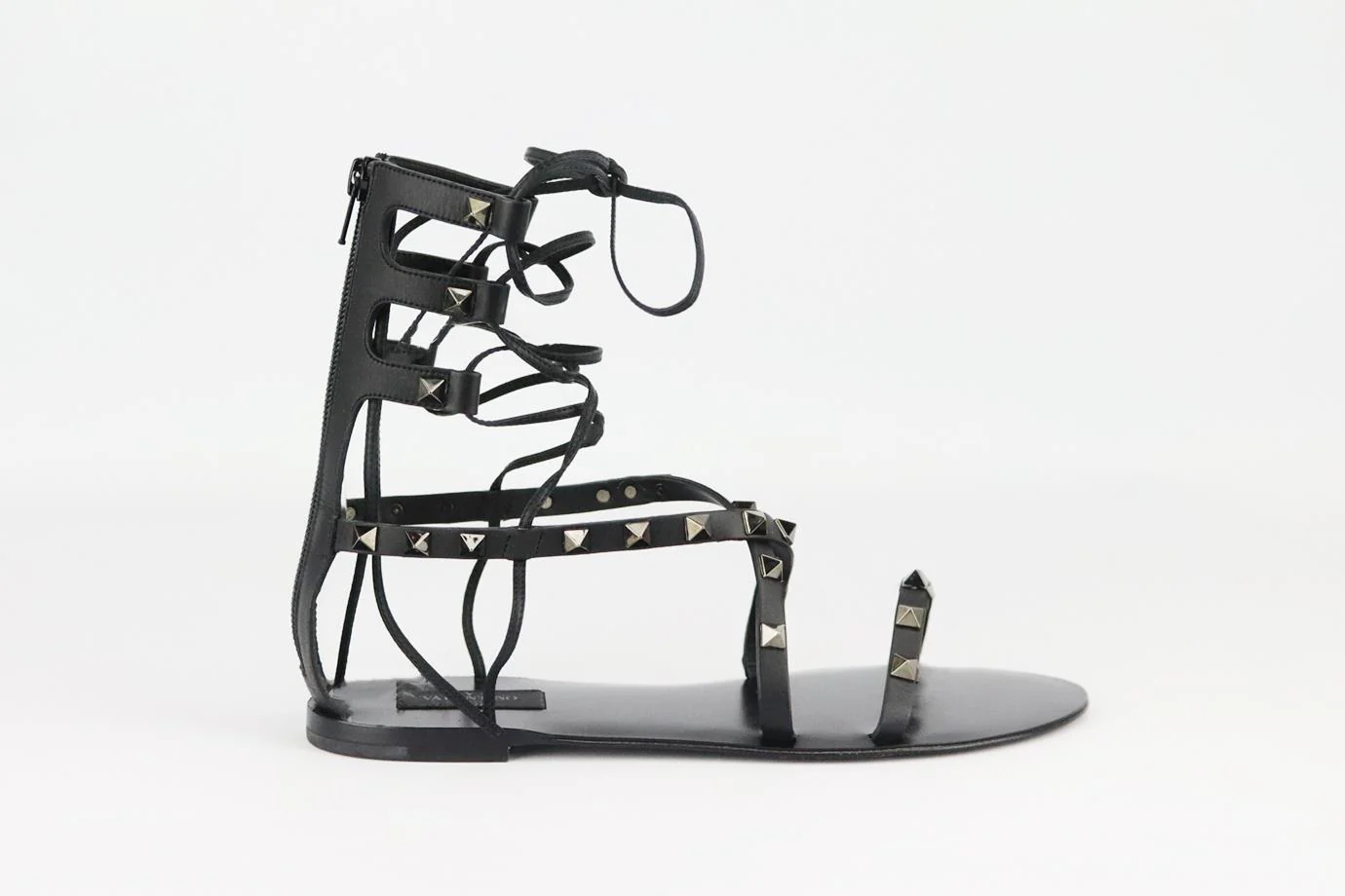 VALENTINO GARAVANI ROCKSTUD LACE UP LEATHER SANDALS EU 38 UK 5 US 8 - Image 2